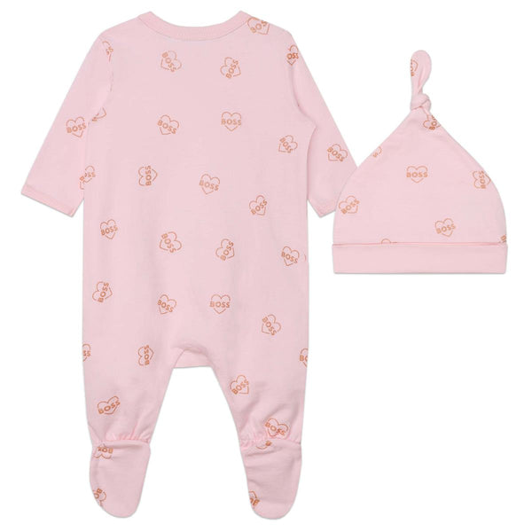 Baby Girls Pink Cotton Babysuit Set