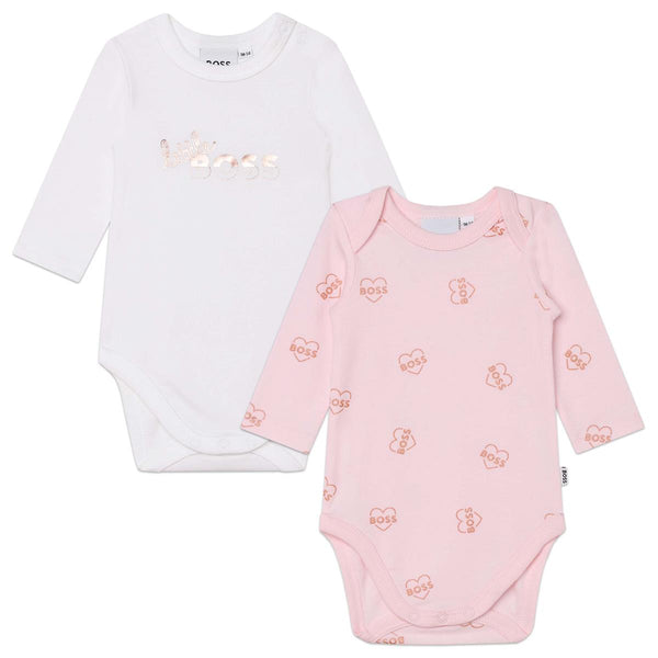 Baby Girls Pink Cotton Babysuit Set