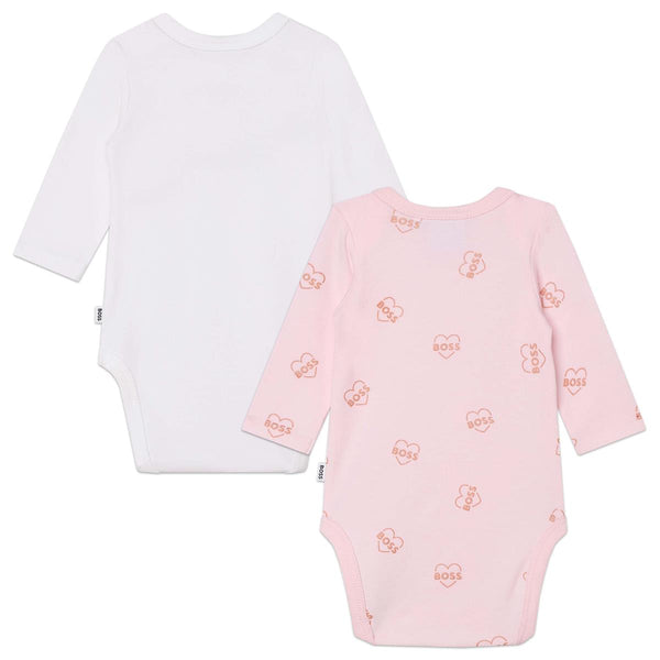 Baby Girls Pink Cotton Babysuit Set