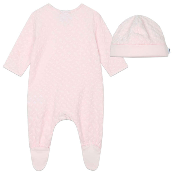 Baby Girls Pink Cotton Babysuit Set