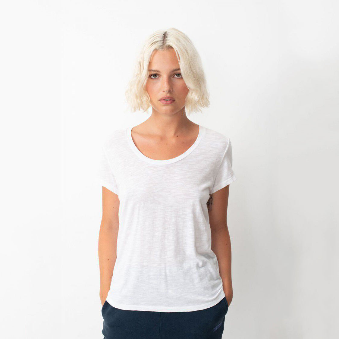 Women White Cotton T-Shirt