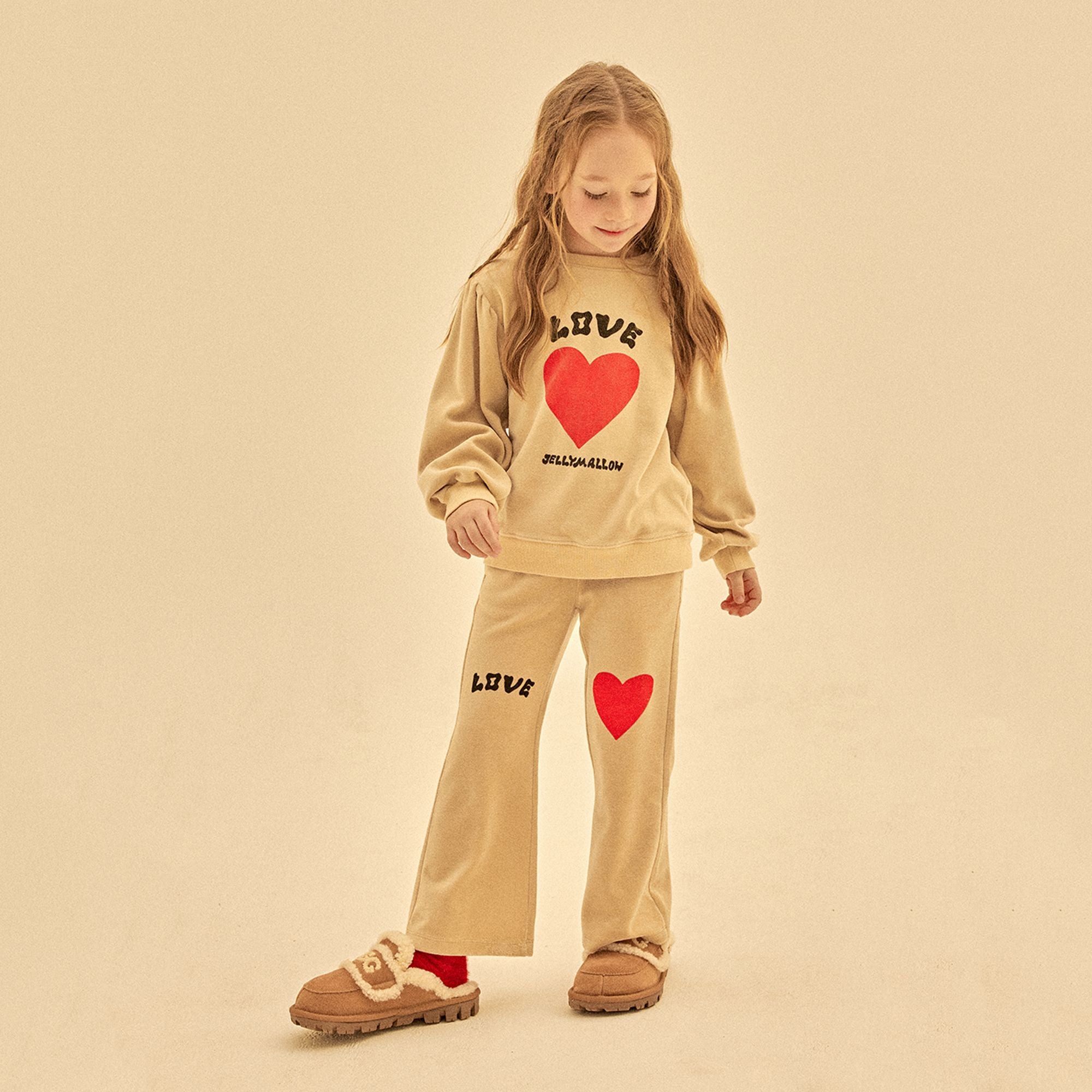 Girls Beige Velvet Flare Trousers