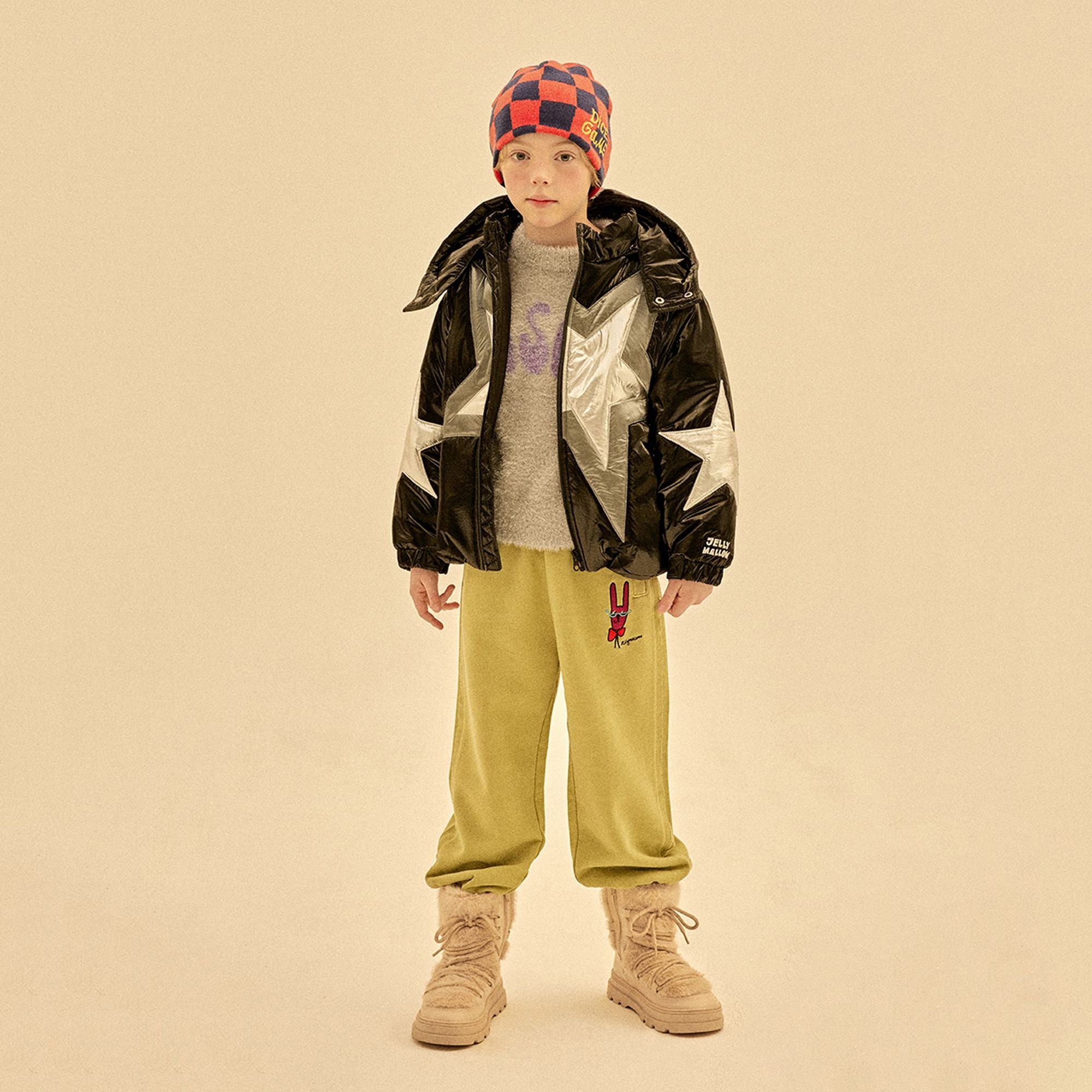 Boys & Girls Red Check Knit Hat
