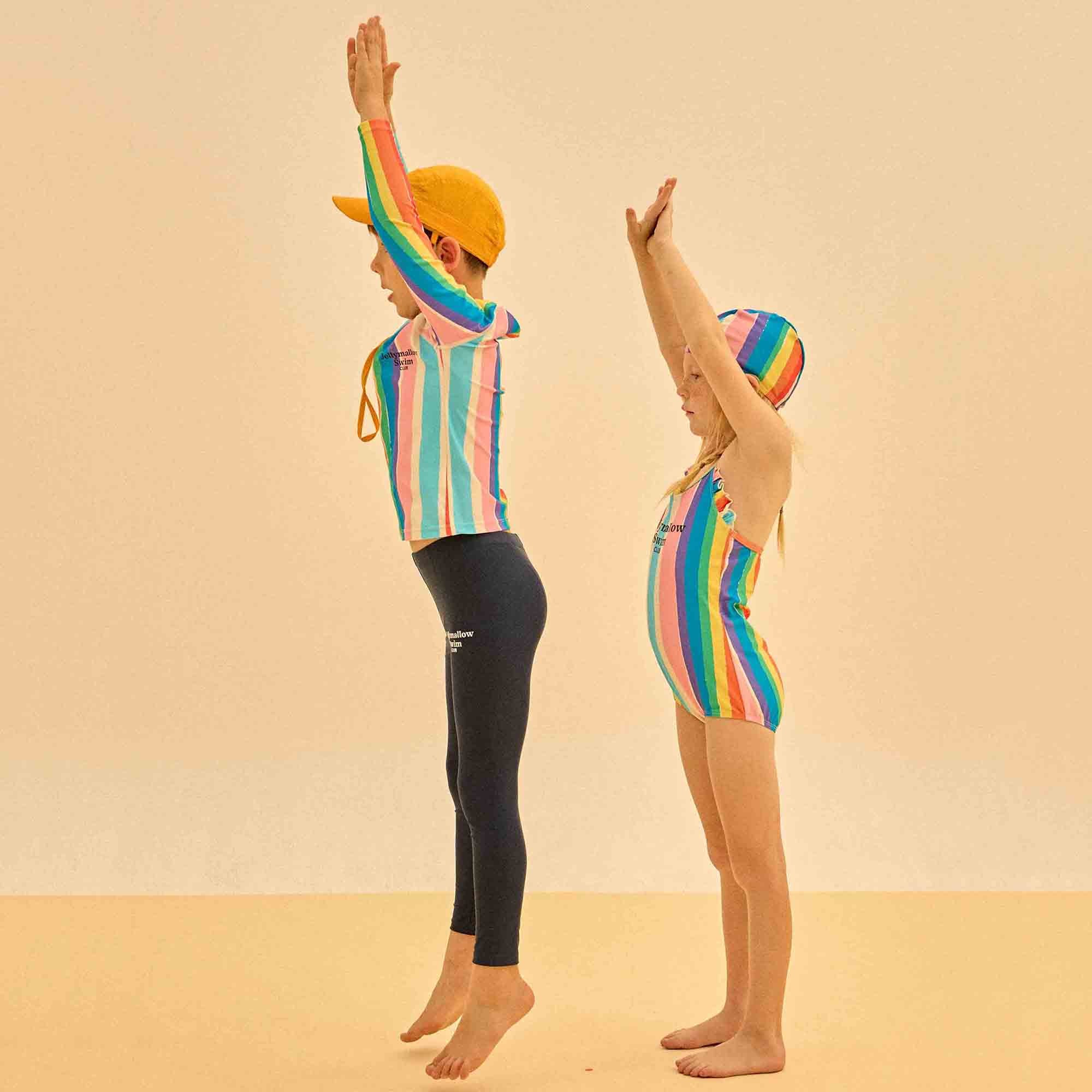 Girls Colorful Stripes Swimsuit Set(2 Pack)