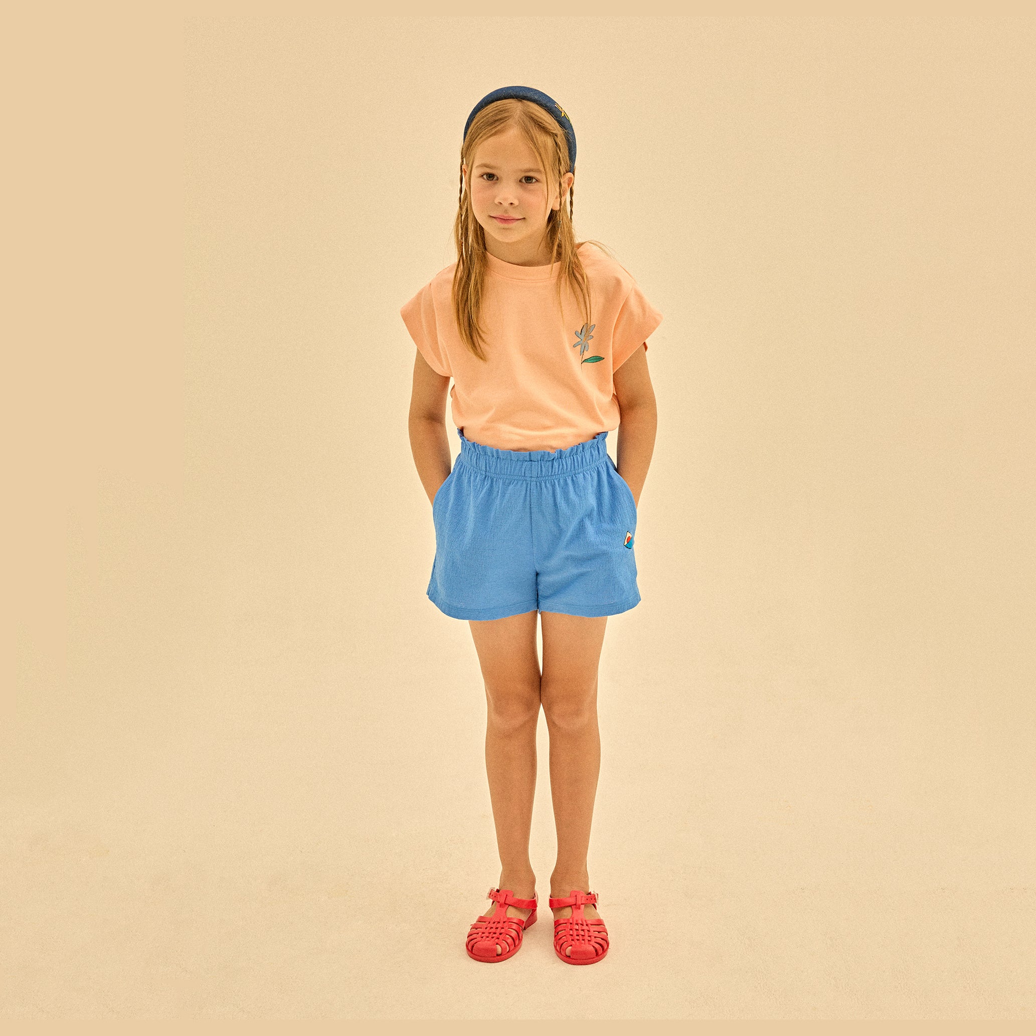 Girls Blue Logo Shorts