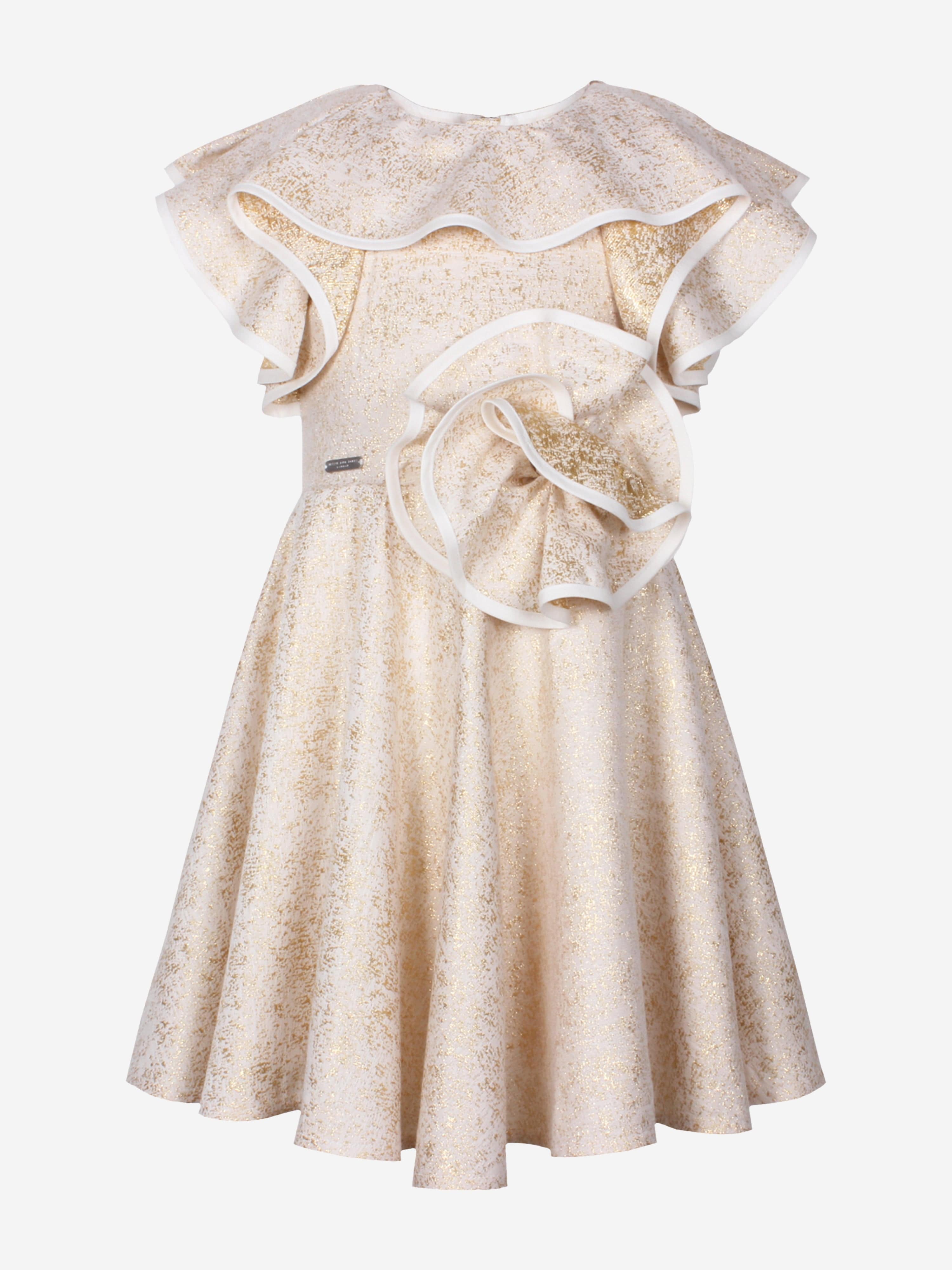 Girls Blossom Freckle Dress in Gold