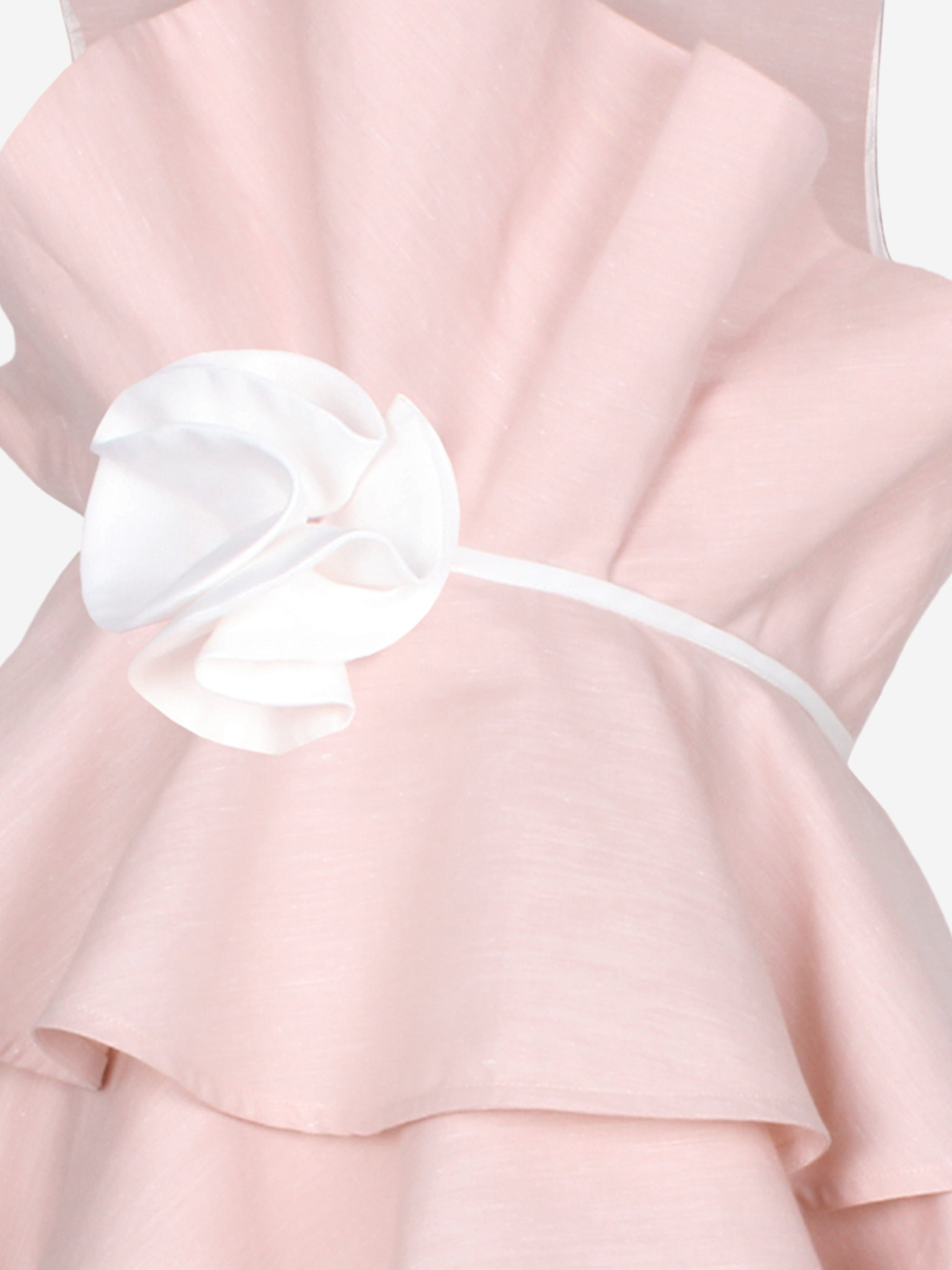 Girls Ebony Ruffle Flower Dress in Pink