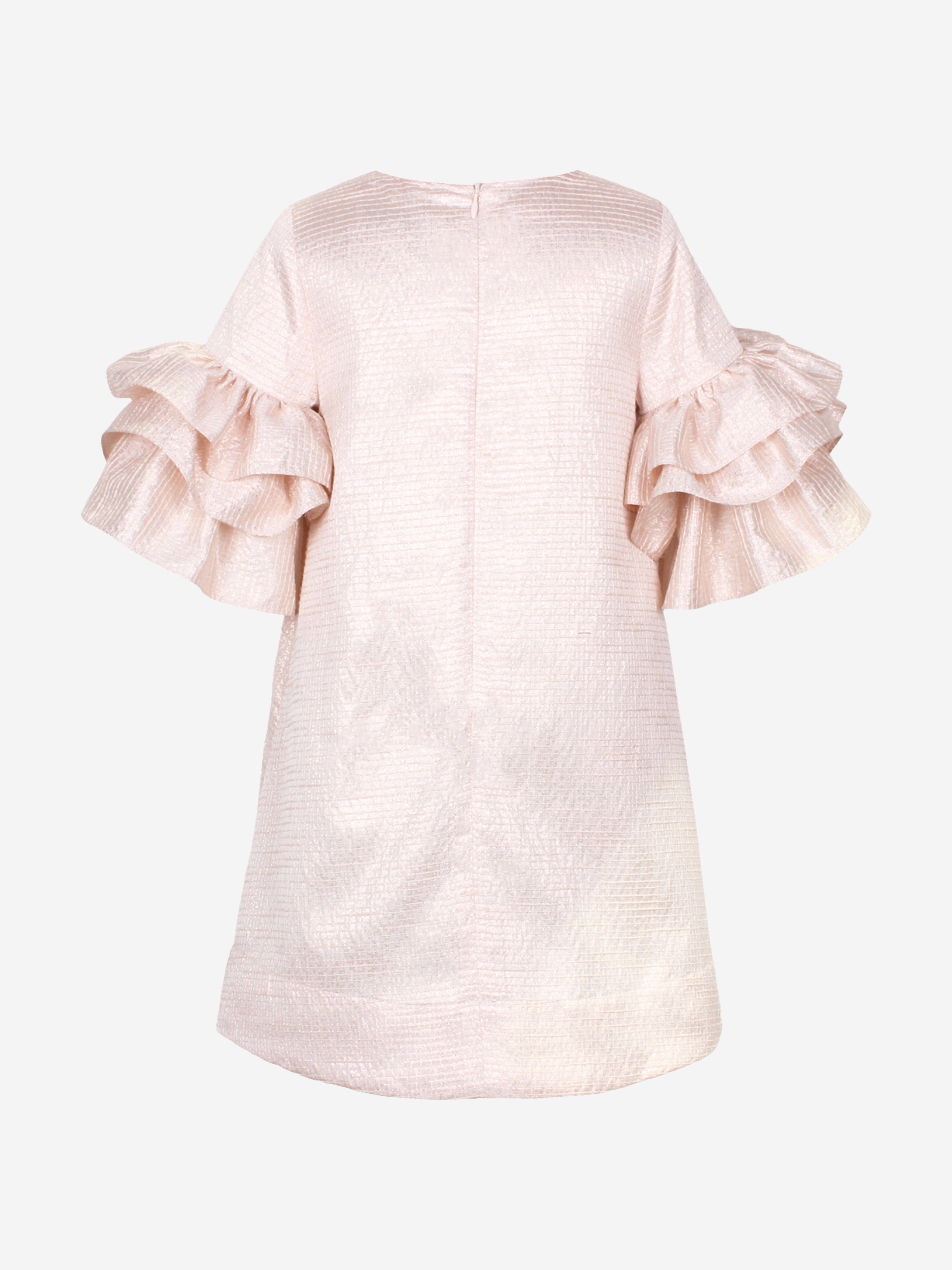 Jessie And James Girls Flutterby A-Line Ruffle Dress in Pink