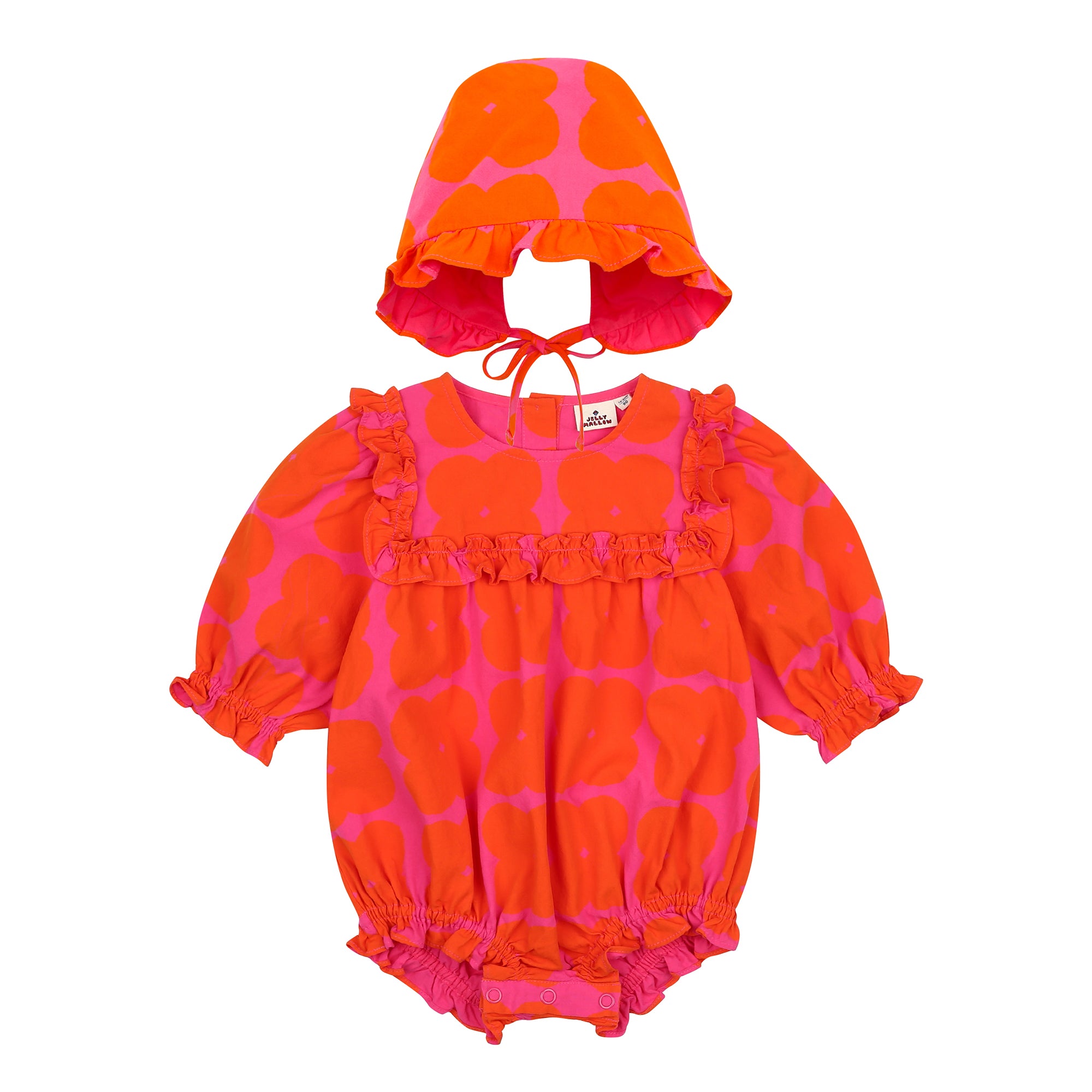 Baby Girls Red Cotton Babysuit Set