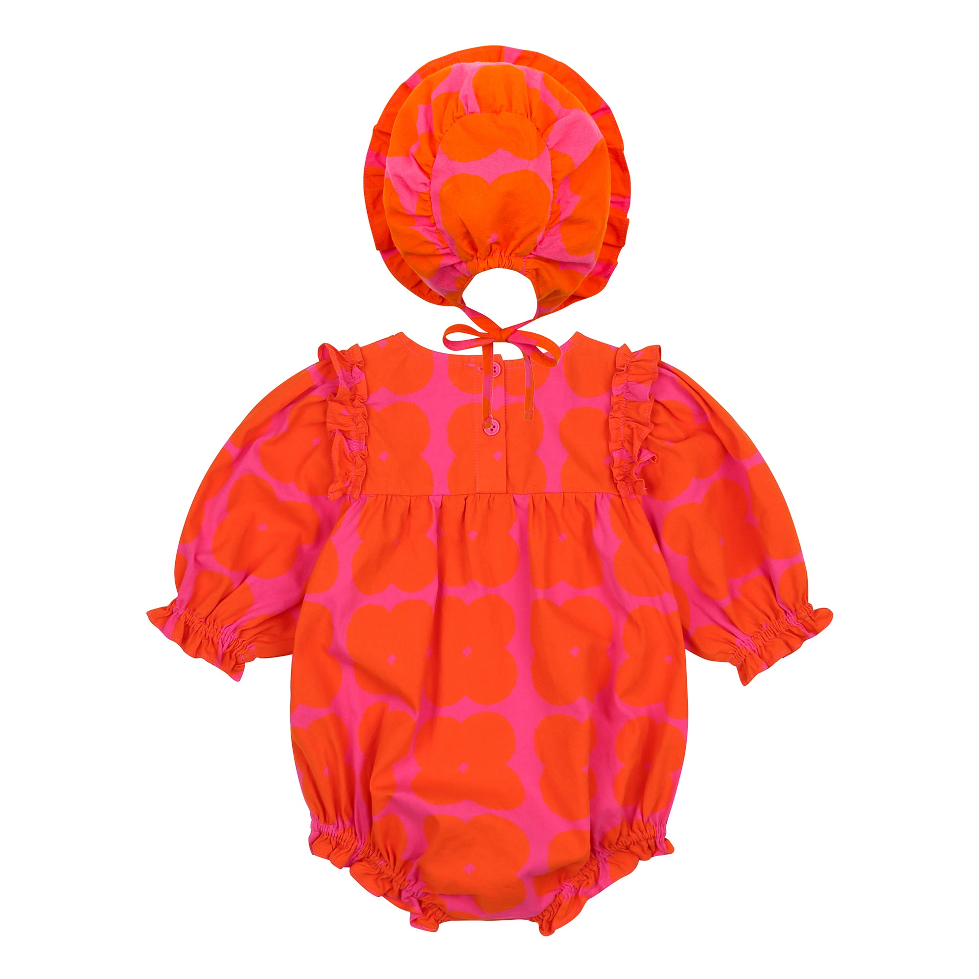 Baby Girls Red Cotton Babysuit Set
