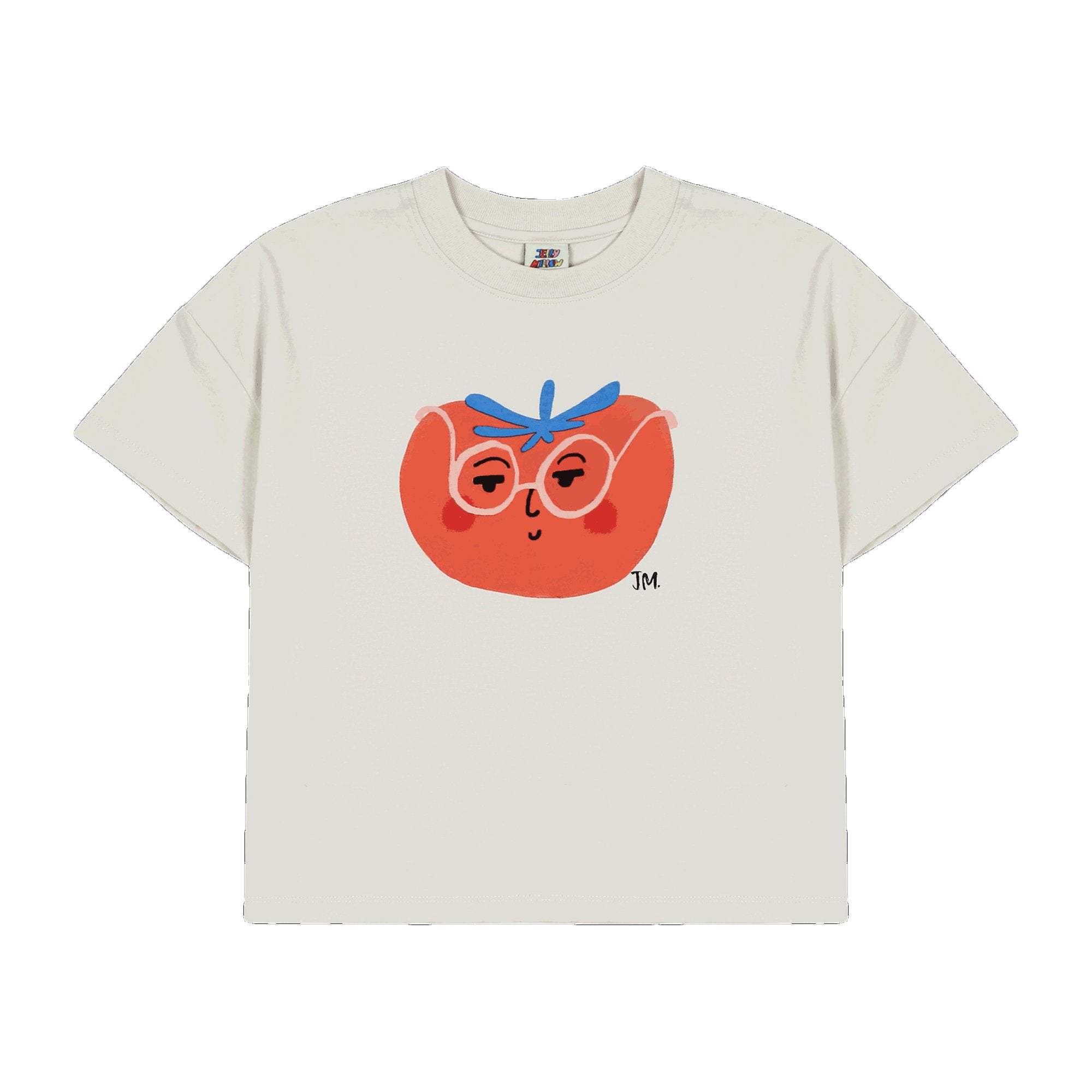 Boys & Girls Ivory Printed Cotton T-Shirt