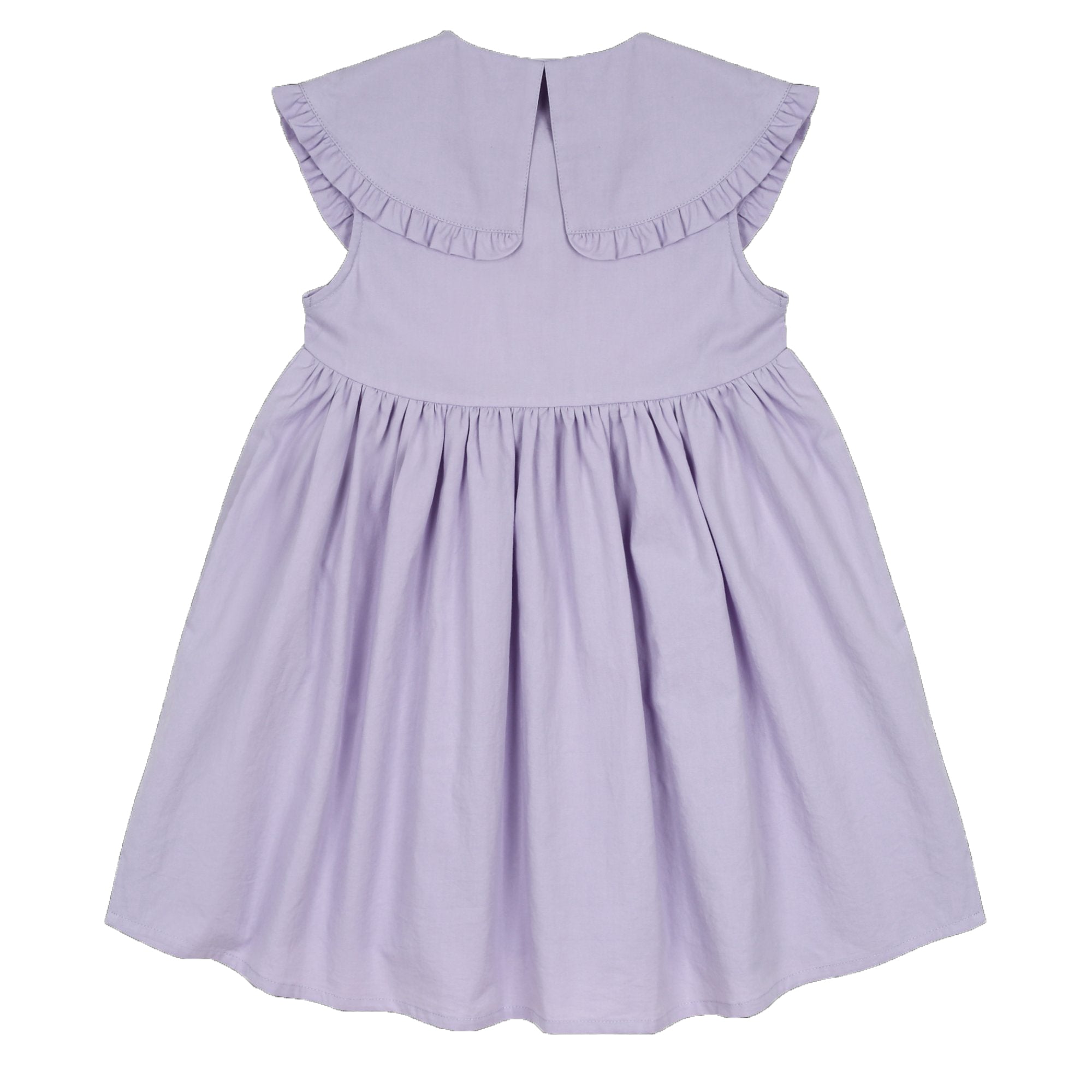 Girls Purple Ruffled Cotton Dress