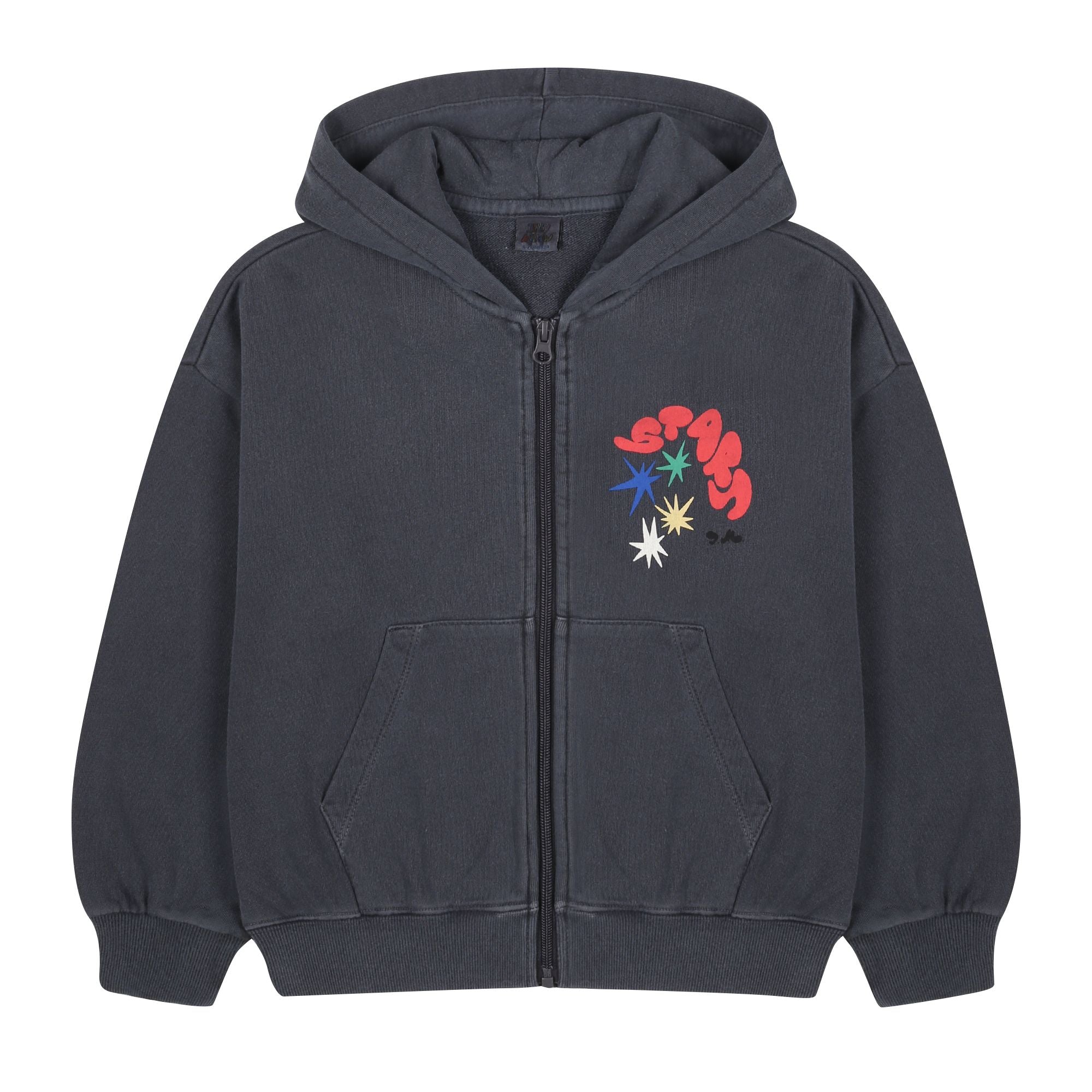 Boys & Girls Charcoal Cotton Zip-Up Top
