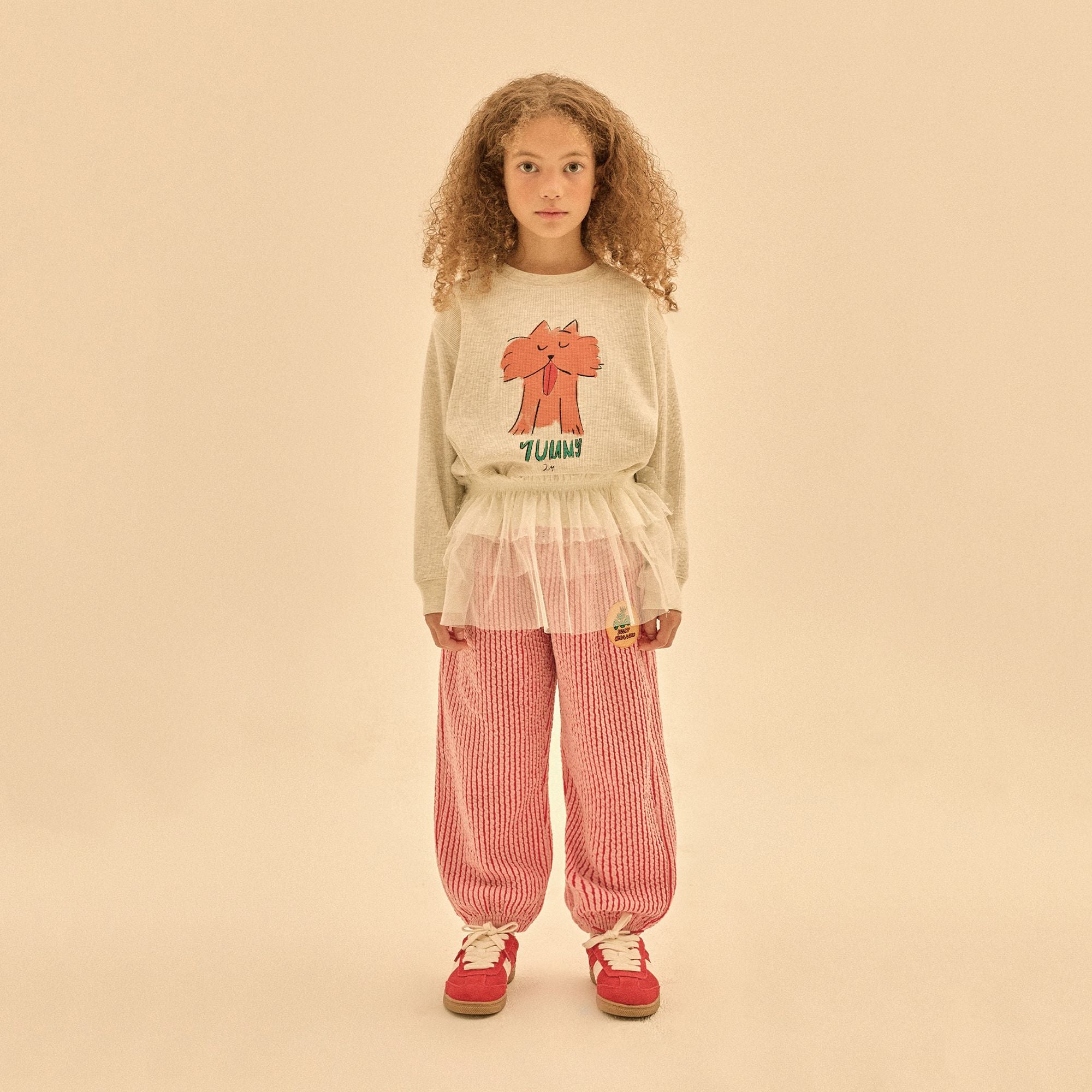 Boys & Girls Oatmeal Printed Cotton T-Shirt