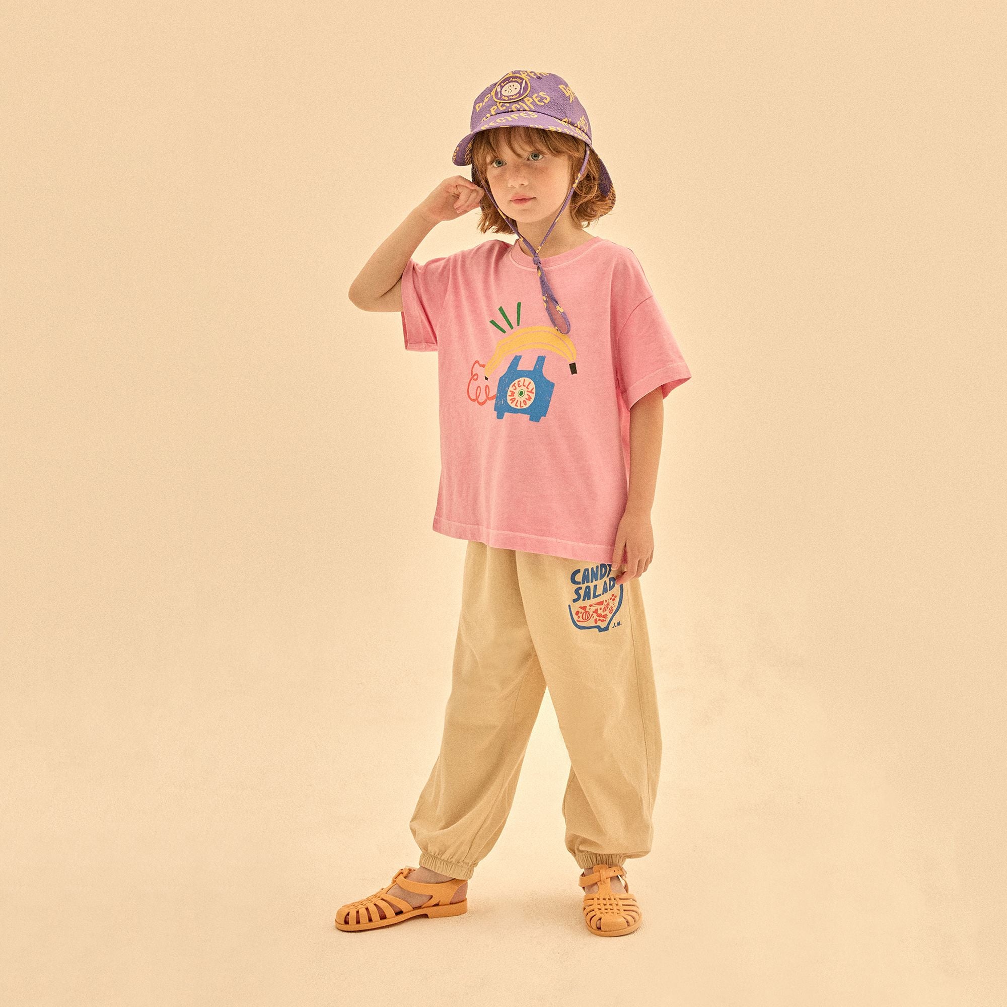 Boys & Girls Pink Printed Cotton T-Shirt