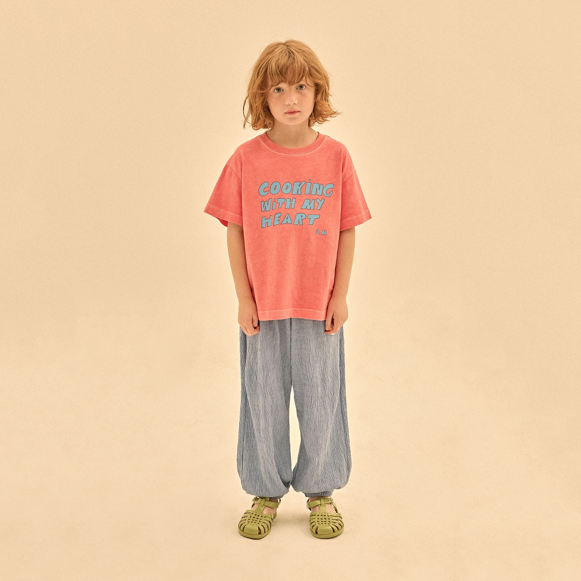 Boys & Girls Red Logo Cotton T-Shirt
