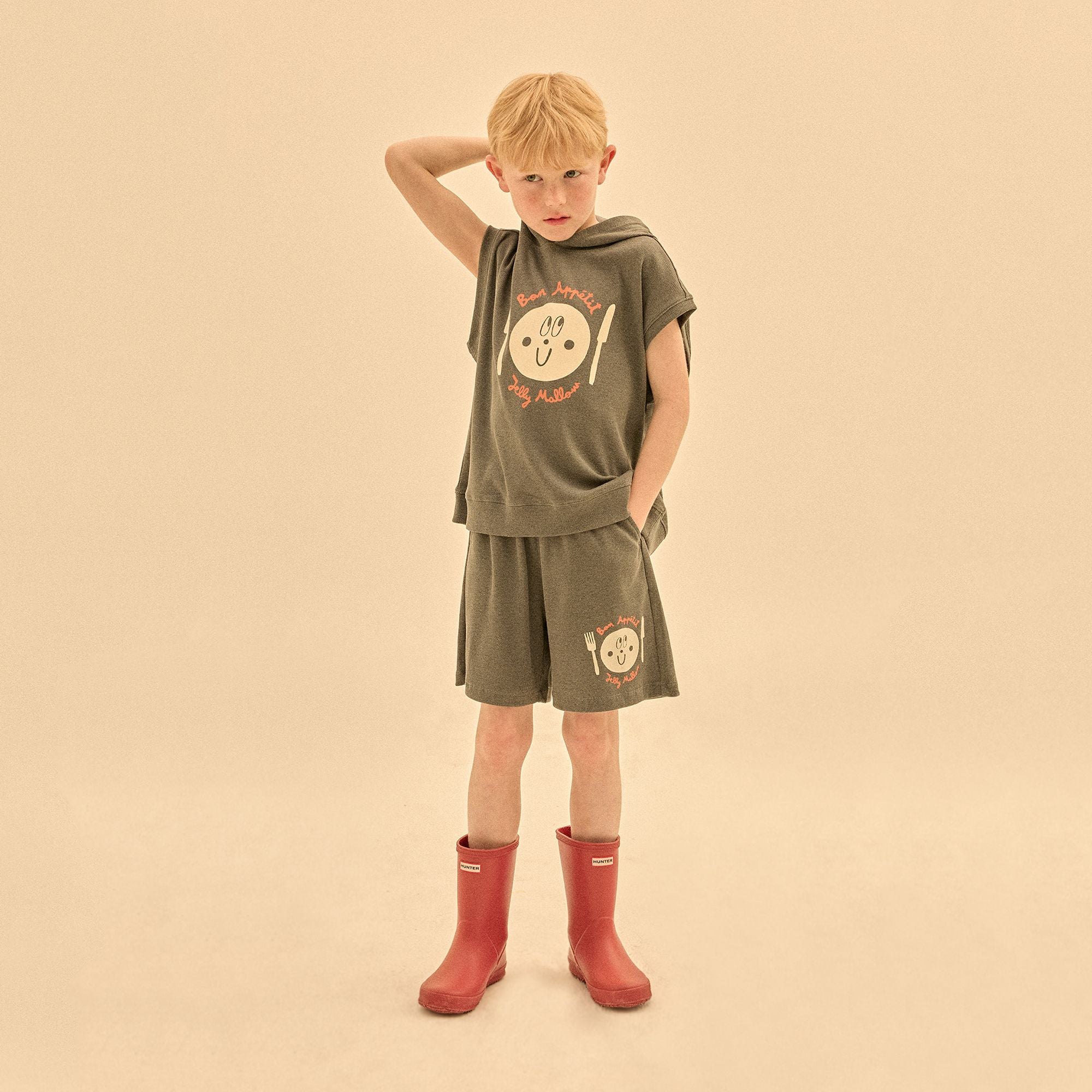 Boys & Girls Charcoal Cotton Shorts