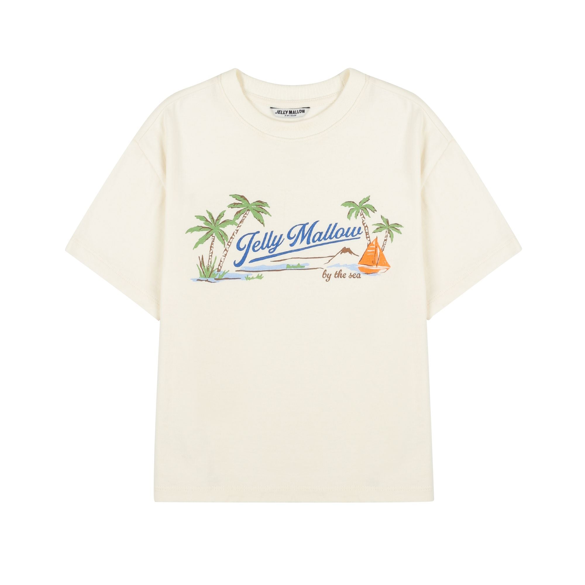 Boys & Girls White Printed Cotton T-Shirt