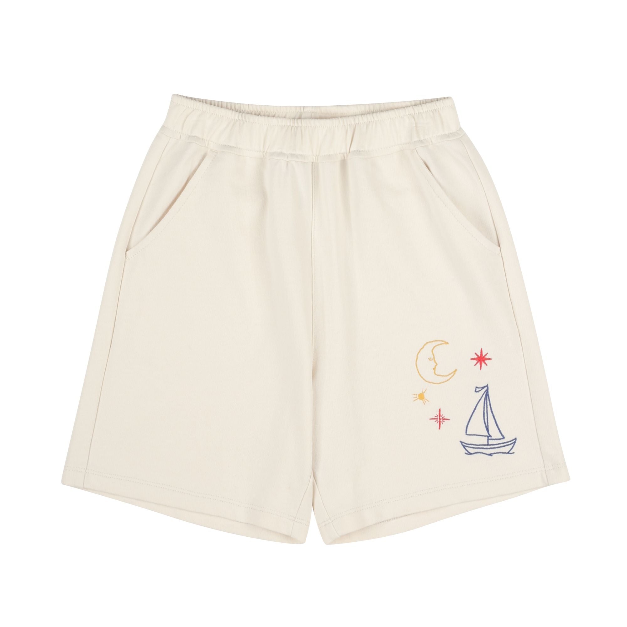 Boys & Girls White Cotton Shorts