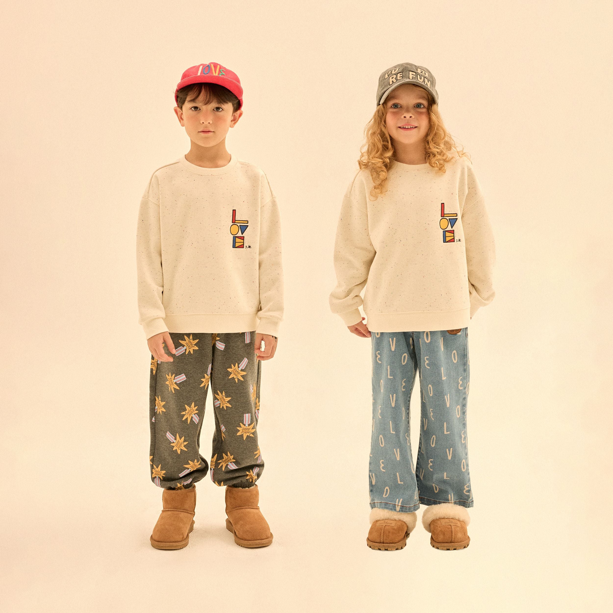Boys & Girls Ivory Cotton Sweatshirt