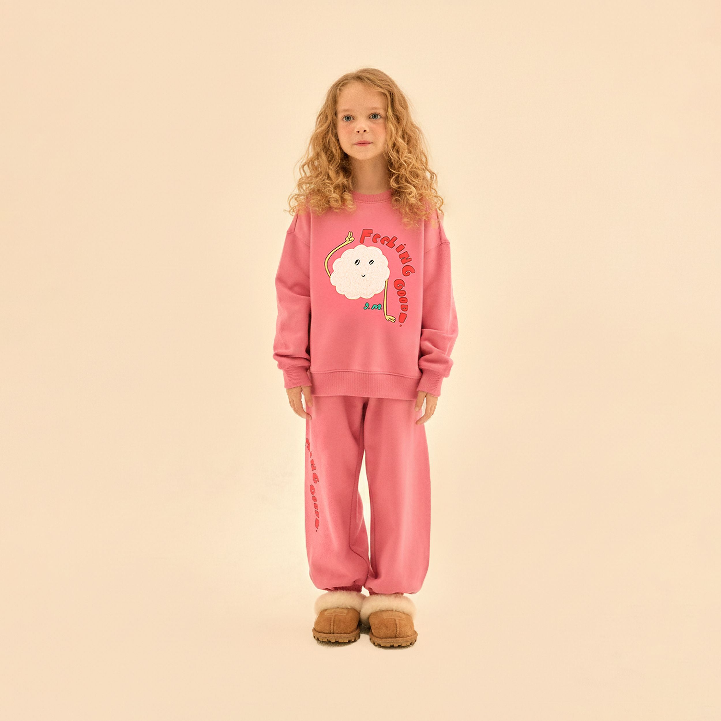 Boys & Girls Pink Cotton Trousers