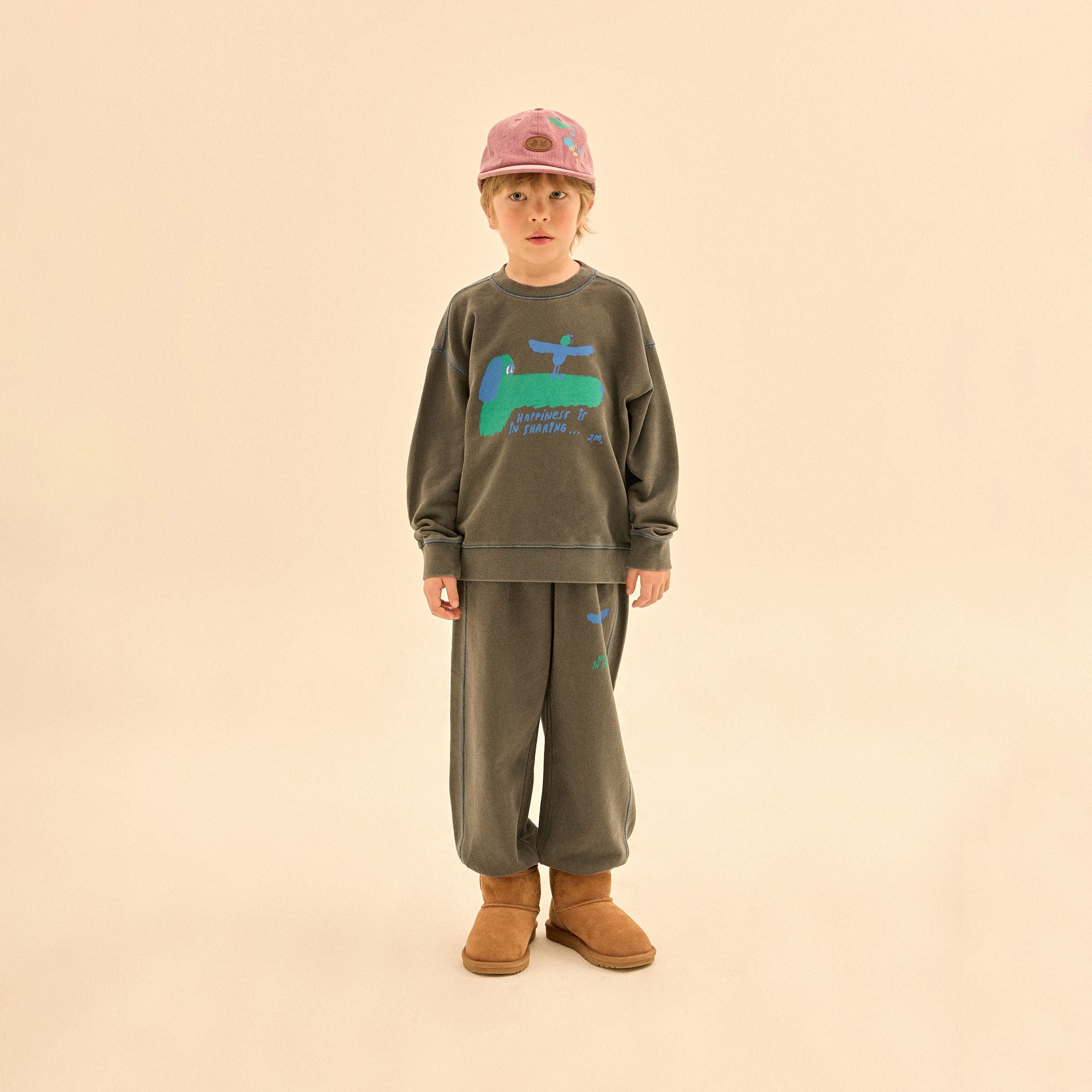 Boys & Girls Charcoal Cotton Trousers