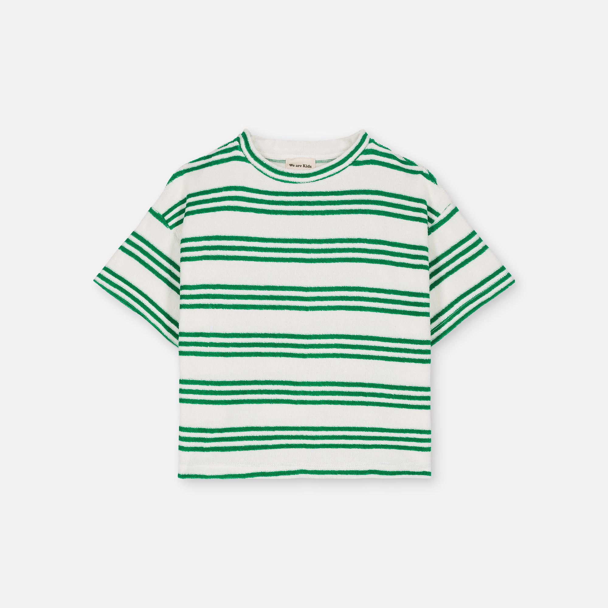Boys & Girls Green Stripes Cotton T-Shirt