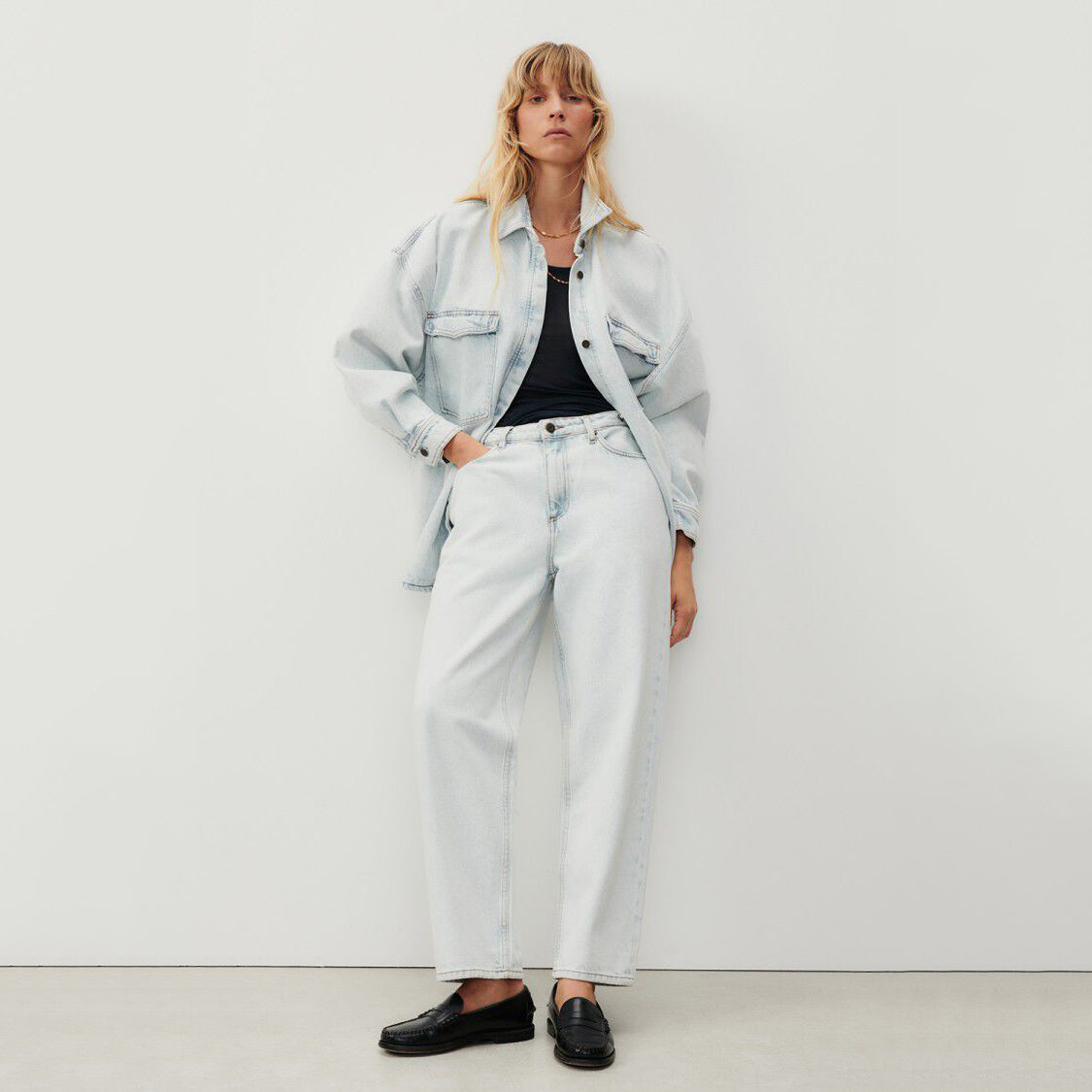 Women Light Blue Denim Shirt