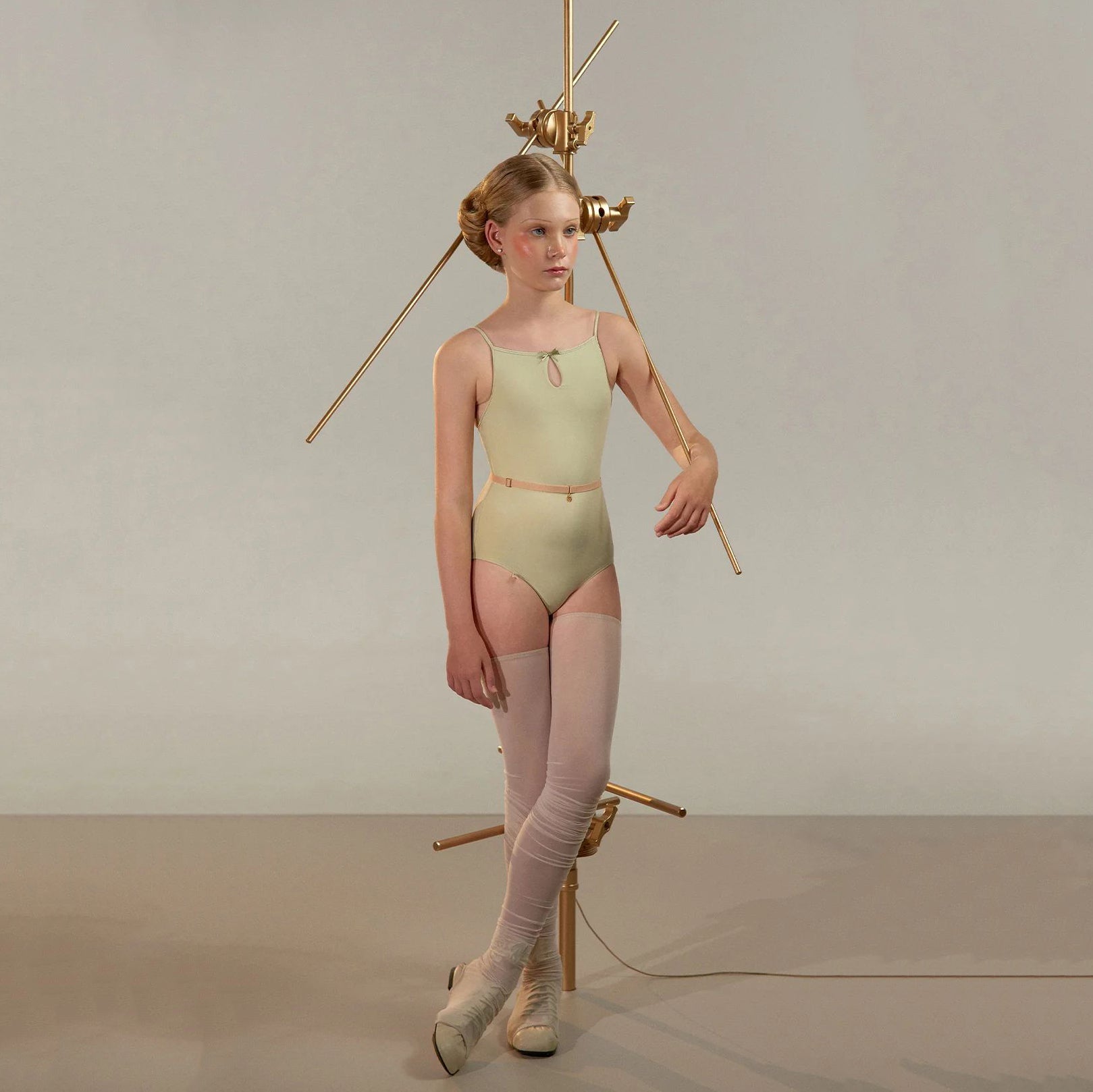 Girls Green"TEARDROP BOW"Ballet Onesies(J251LE06VL/green tea)