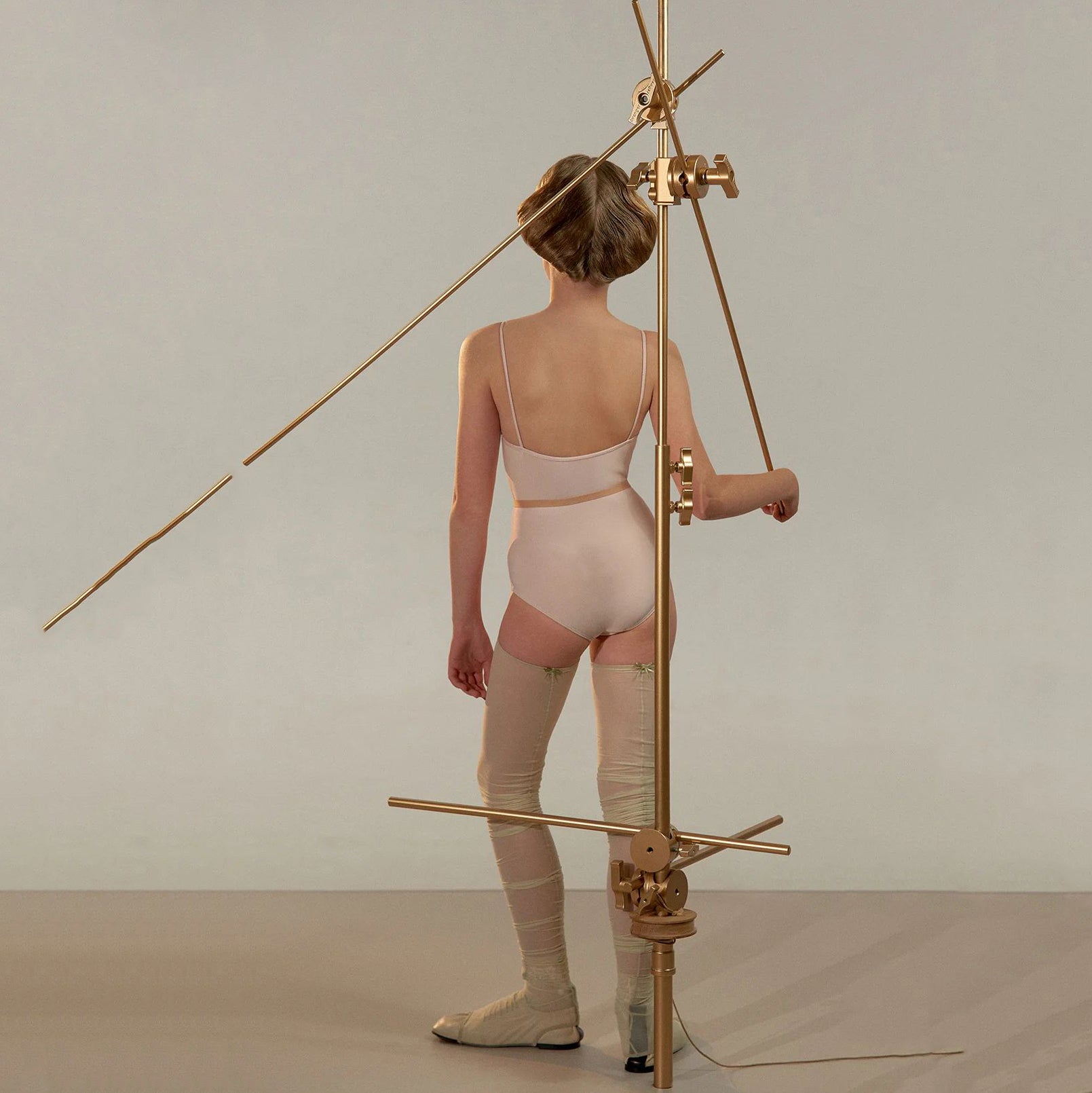 Girls Pink"TEARDROP BOW"Ballet Onesies(J251LE06VL/pearl blush)