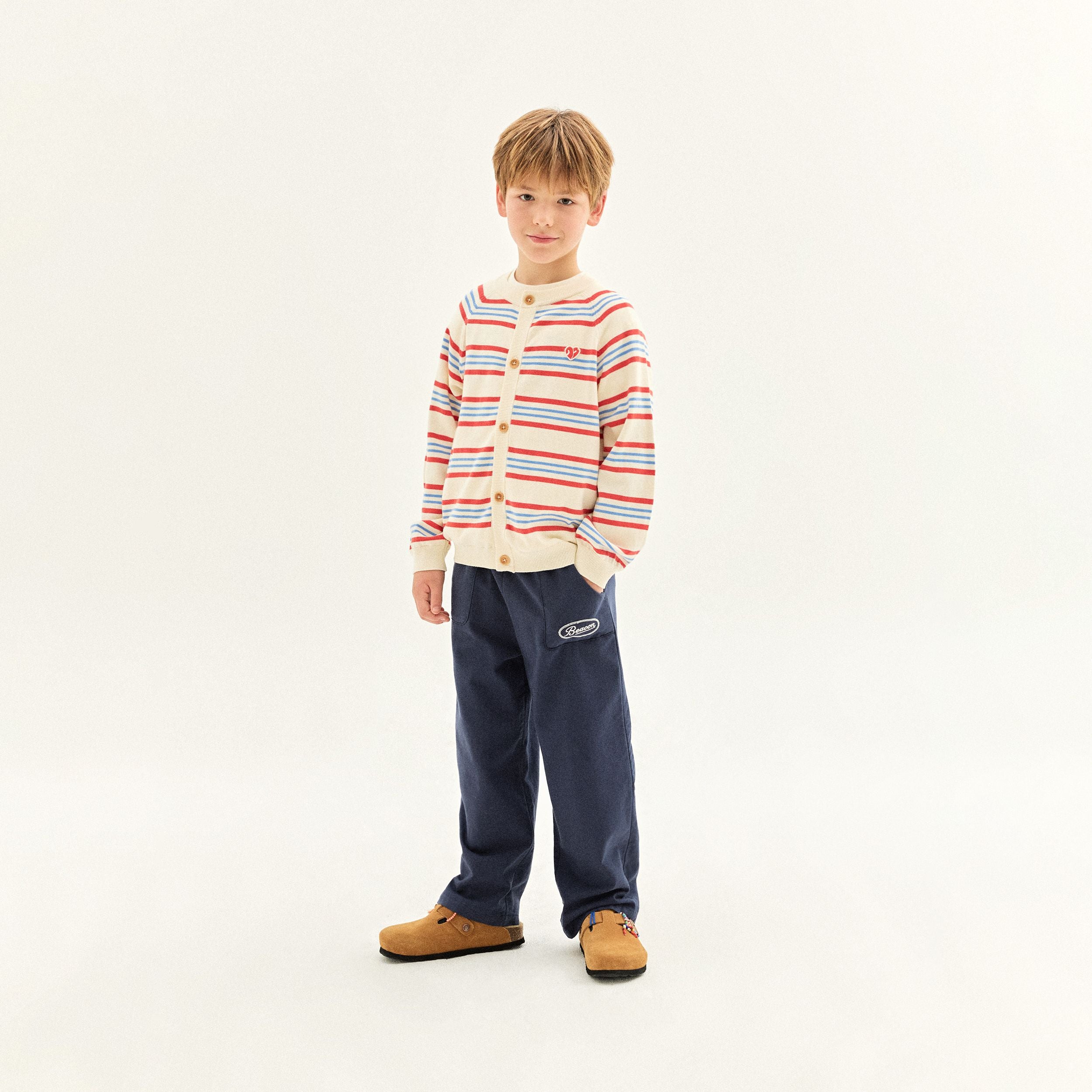 Boys & Girls Multicolor Stripes Cotton Cardigan