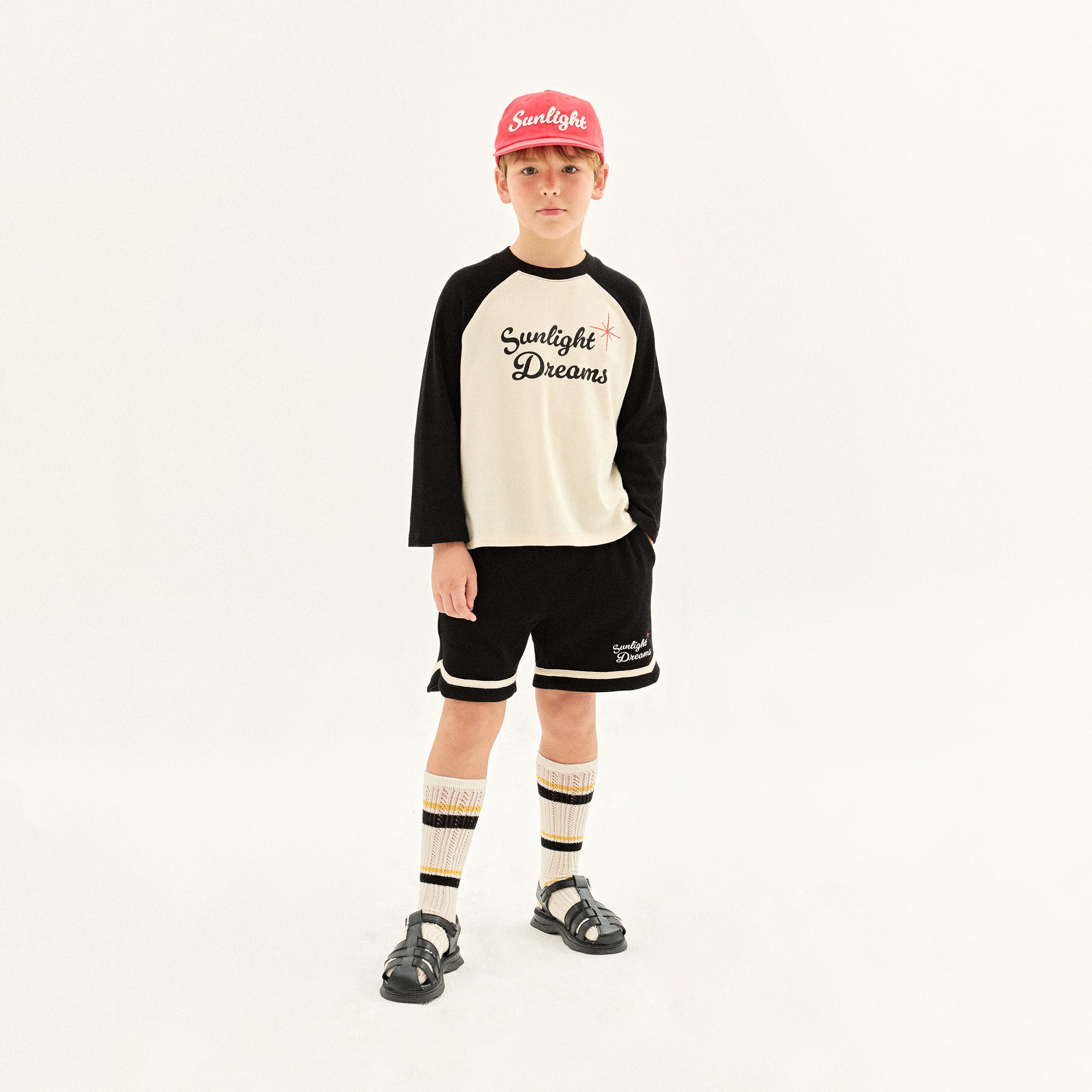 Boys & Girls Black Cotton Shorts