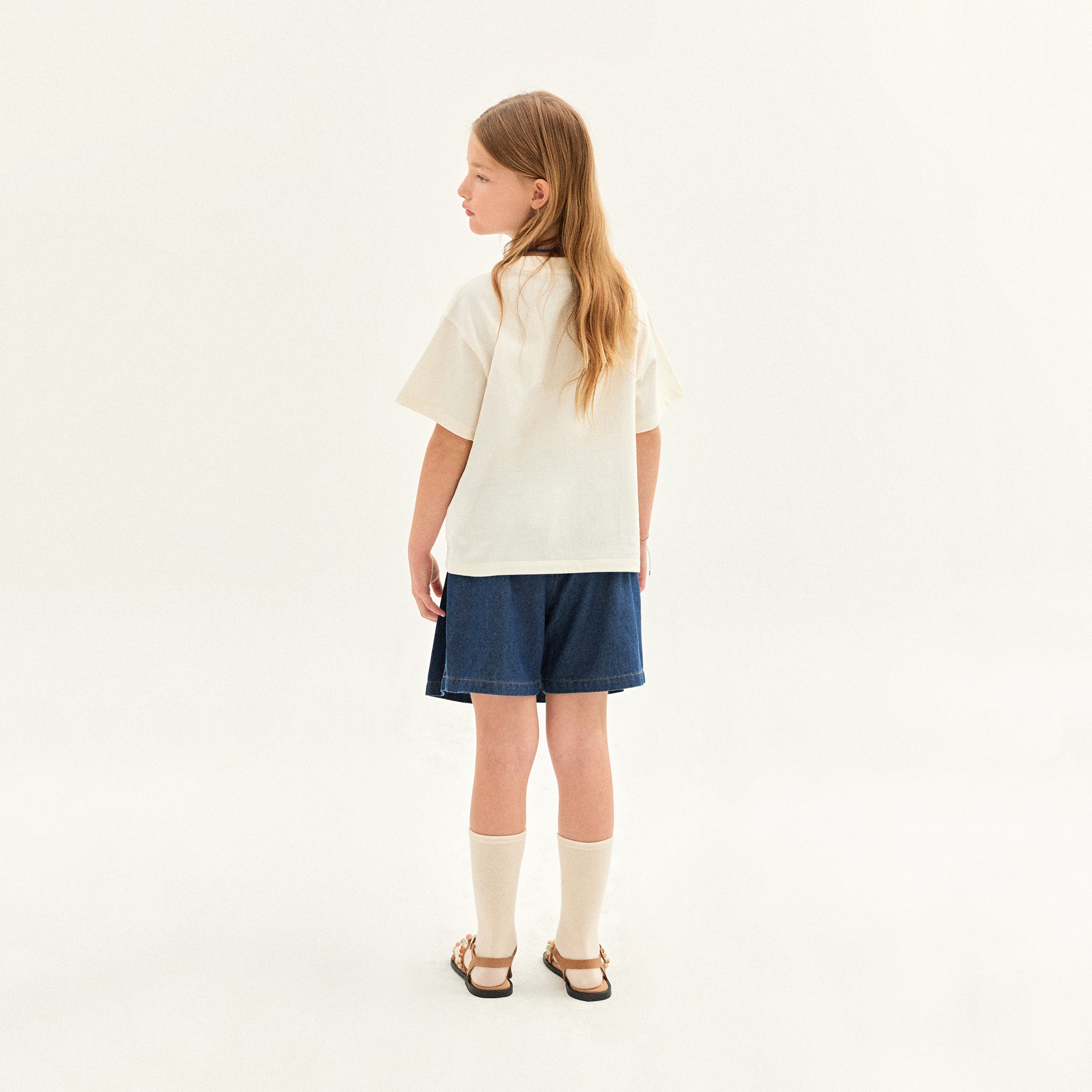 Boys & Girls White Printed Cotton T-Shirt