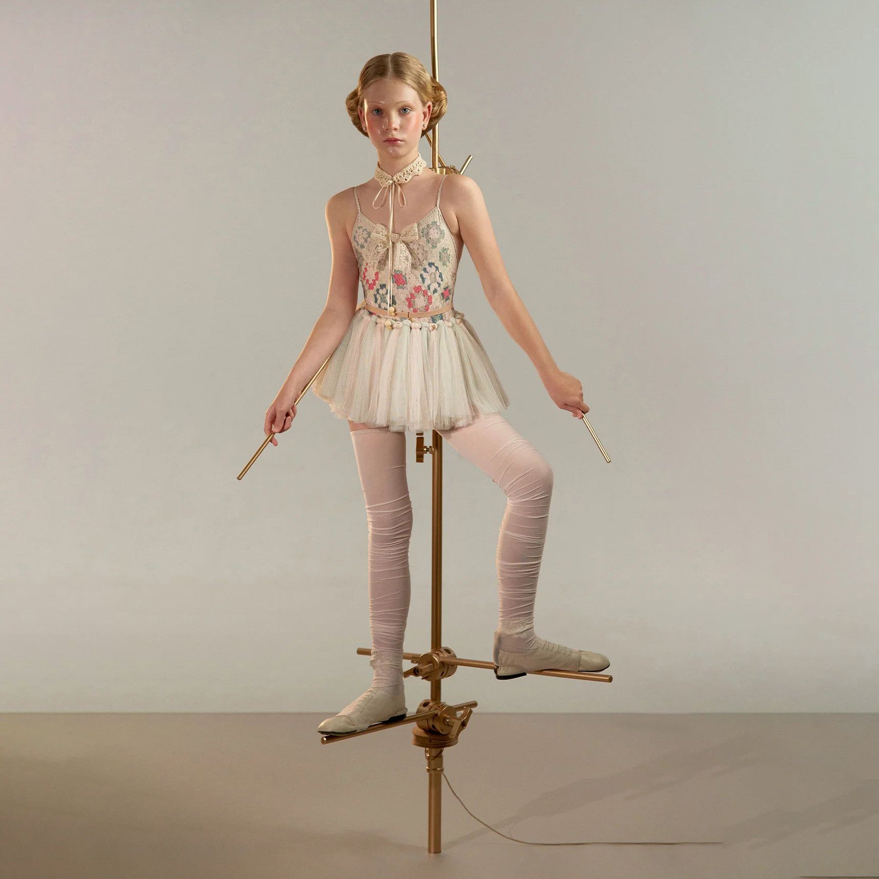 Girls Pink & Green"JUNIOR POUPÉE TUTU" Ballet Skirt(J251TU31PN/pearl blush/sage)