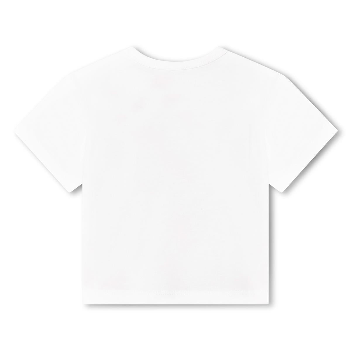 Baby Girls White Printed Cotton T-Shirt