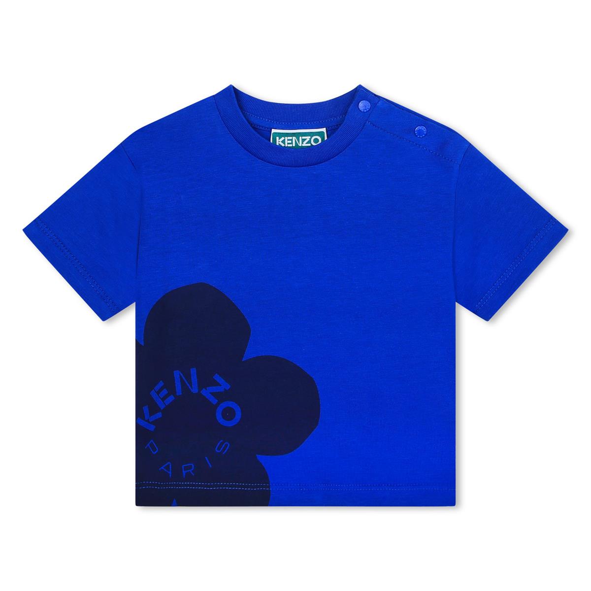 Baby Girls Blue Logo Cotton T-Shirt