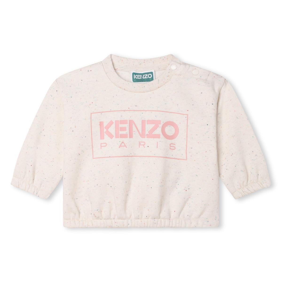 Baby Girls Beige Logo Cotton Sweatshirt