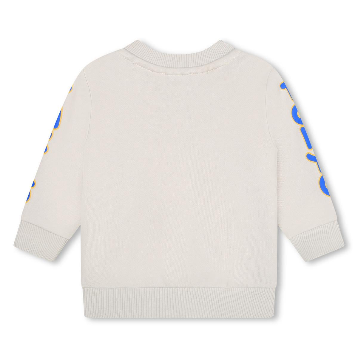 Baby Boys Beige Logo Cotton Sweatshirt