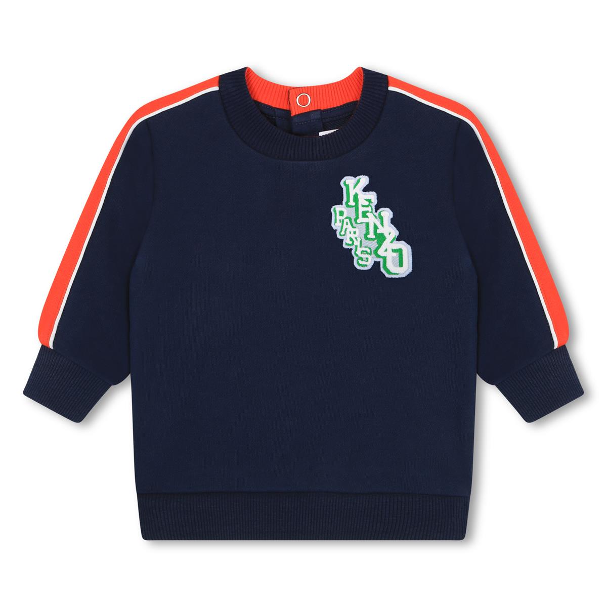 Baby Boys Blue Logo Cotton Sweatshirt