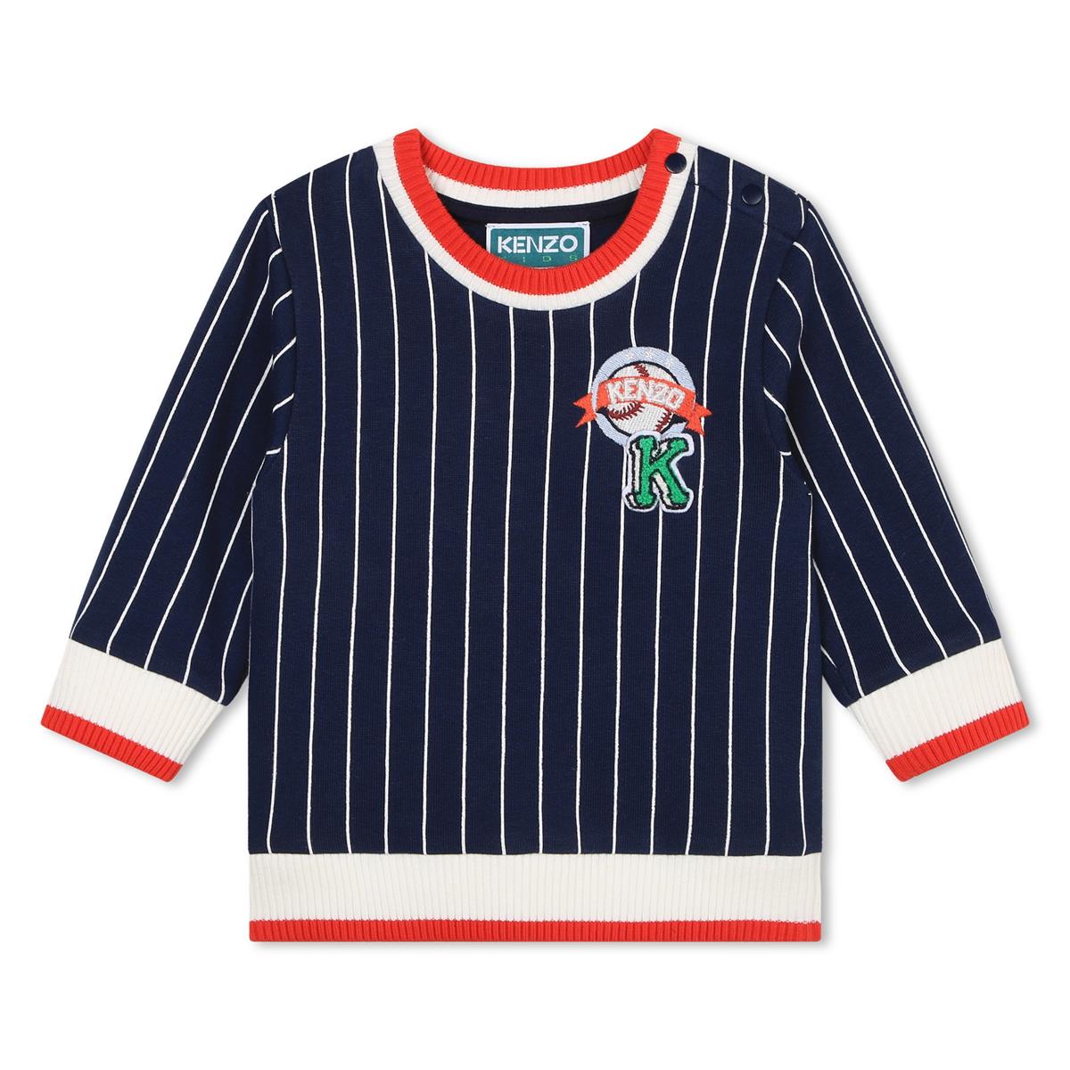 Baby Boys Blue Stripes Cotton Sweatshirt