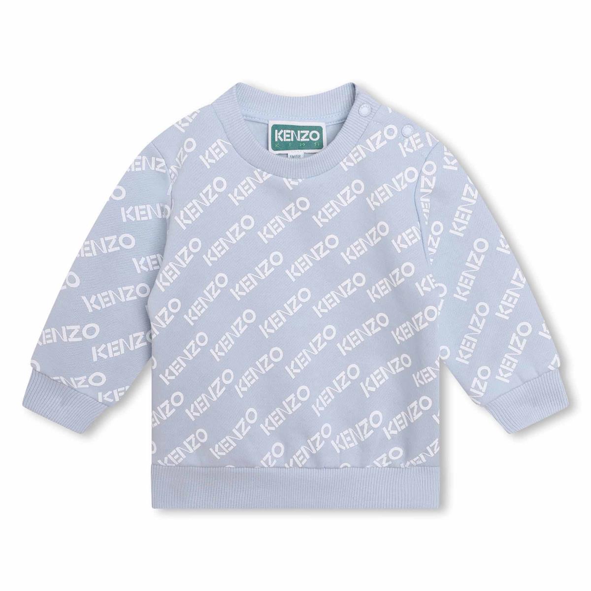 Baby Boys Light Blue Logo Cotton Sweatshirt