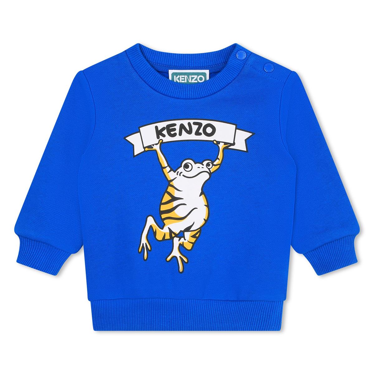 Baby Boys Blue Printed Cotton Sweatshirt