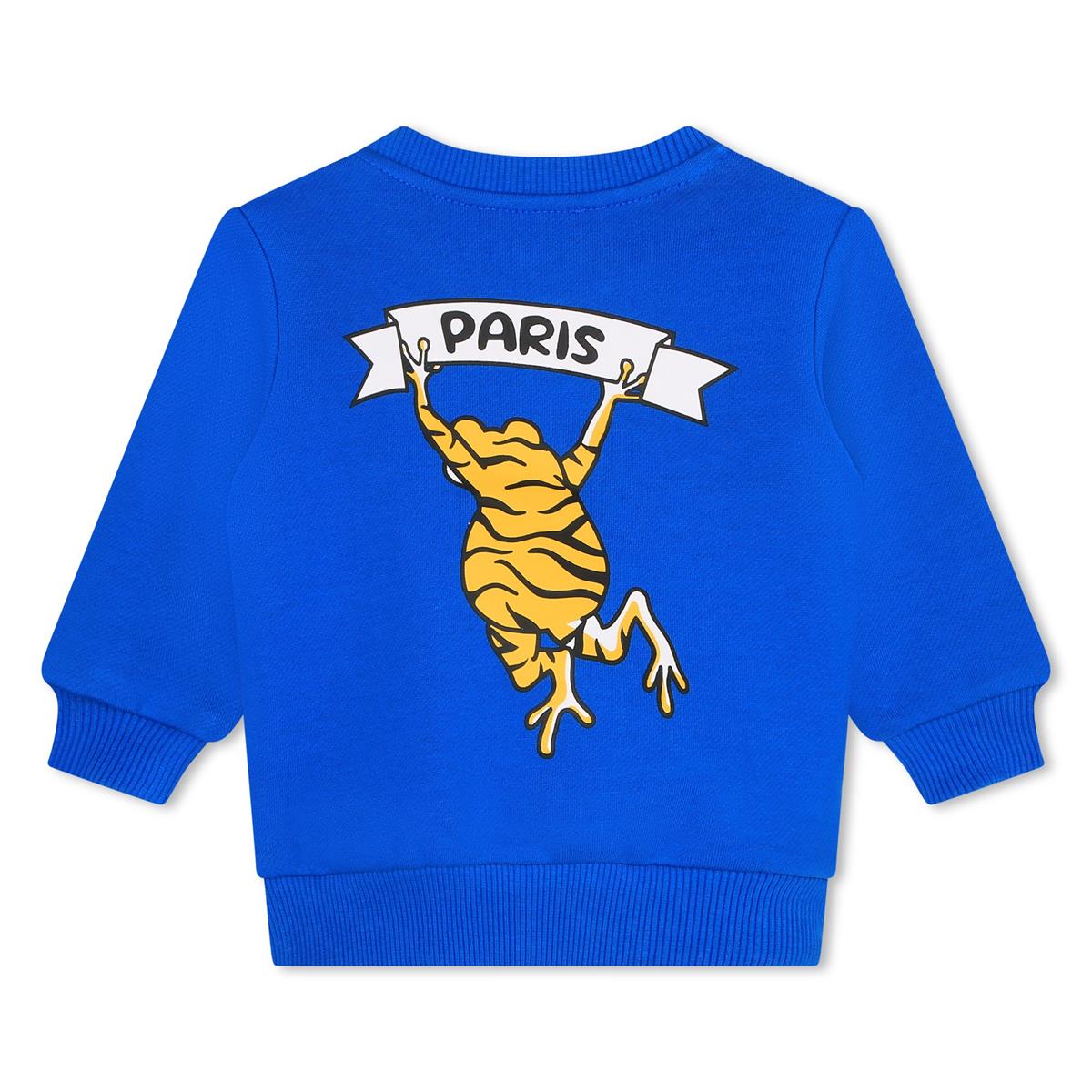 Baby Boys Blue Printed Cotton Sweatshirt