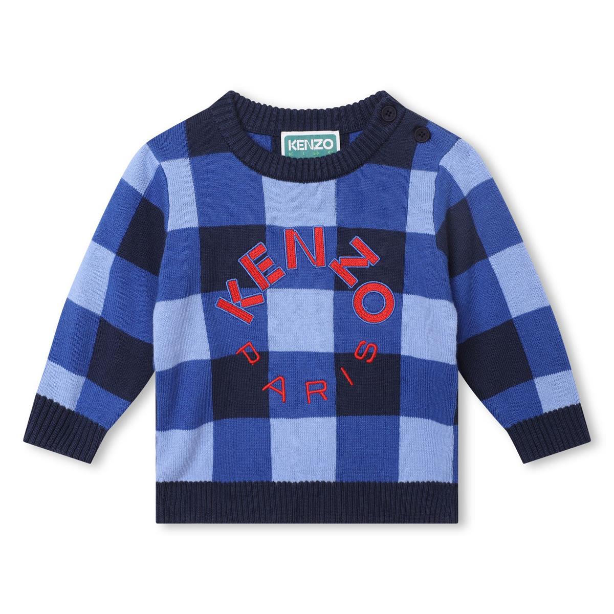 Baby Boys Blue Check Sweater