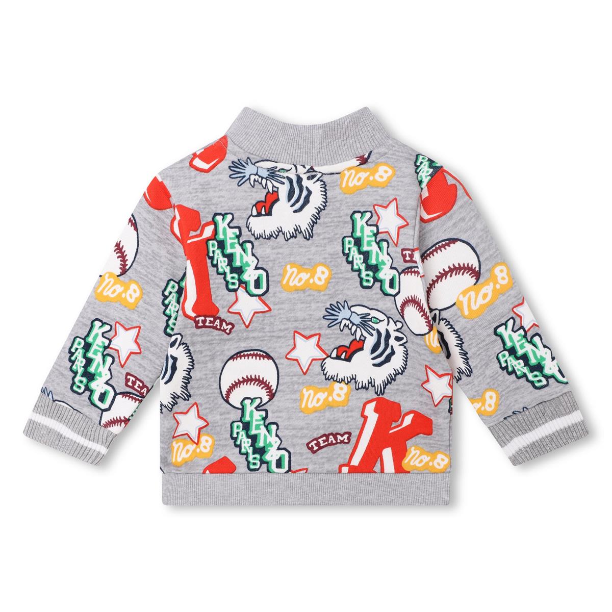 Baby Boys Grey Printed Cotton Sweatshirt