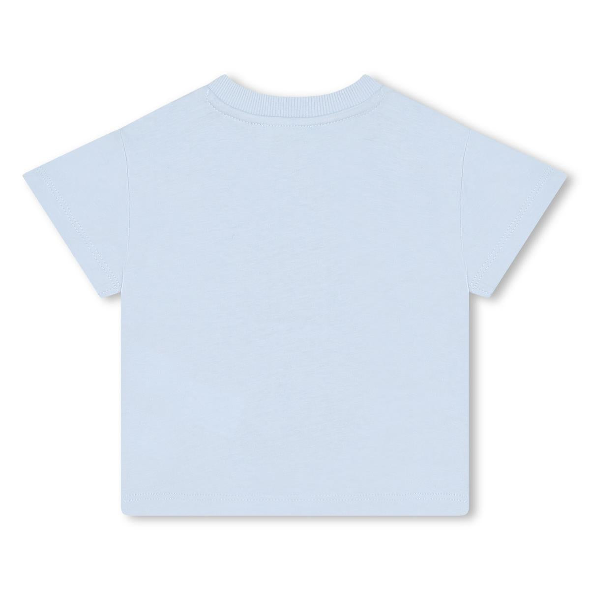 Baby Boys Light Blue Printed Cotton T-Shirt