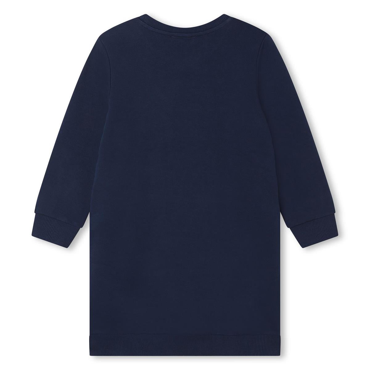 Girls Blue Logo Cotton Dress