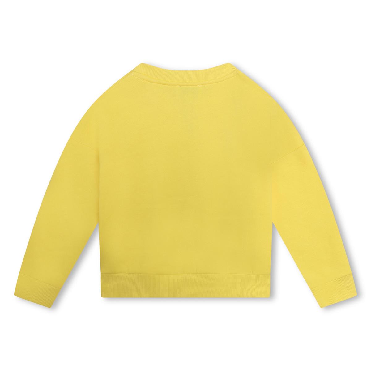 Girls Yellow Logo Cotton Sweatshirt