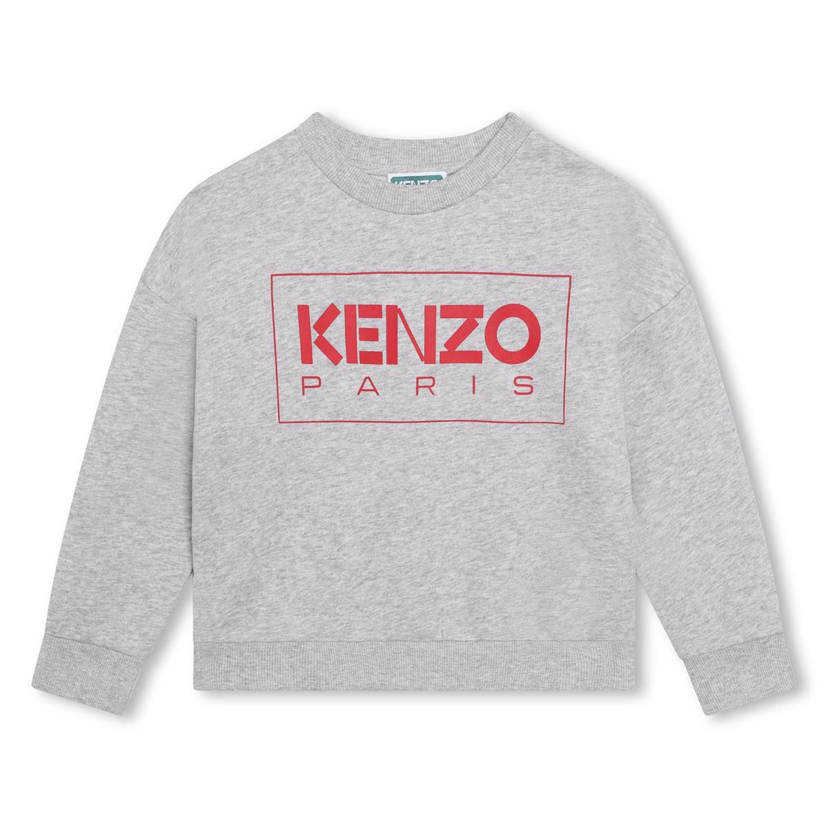 Girls Grey Logo Cotton Sweatshirt