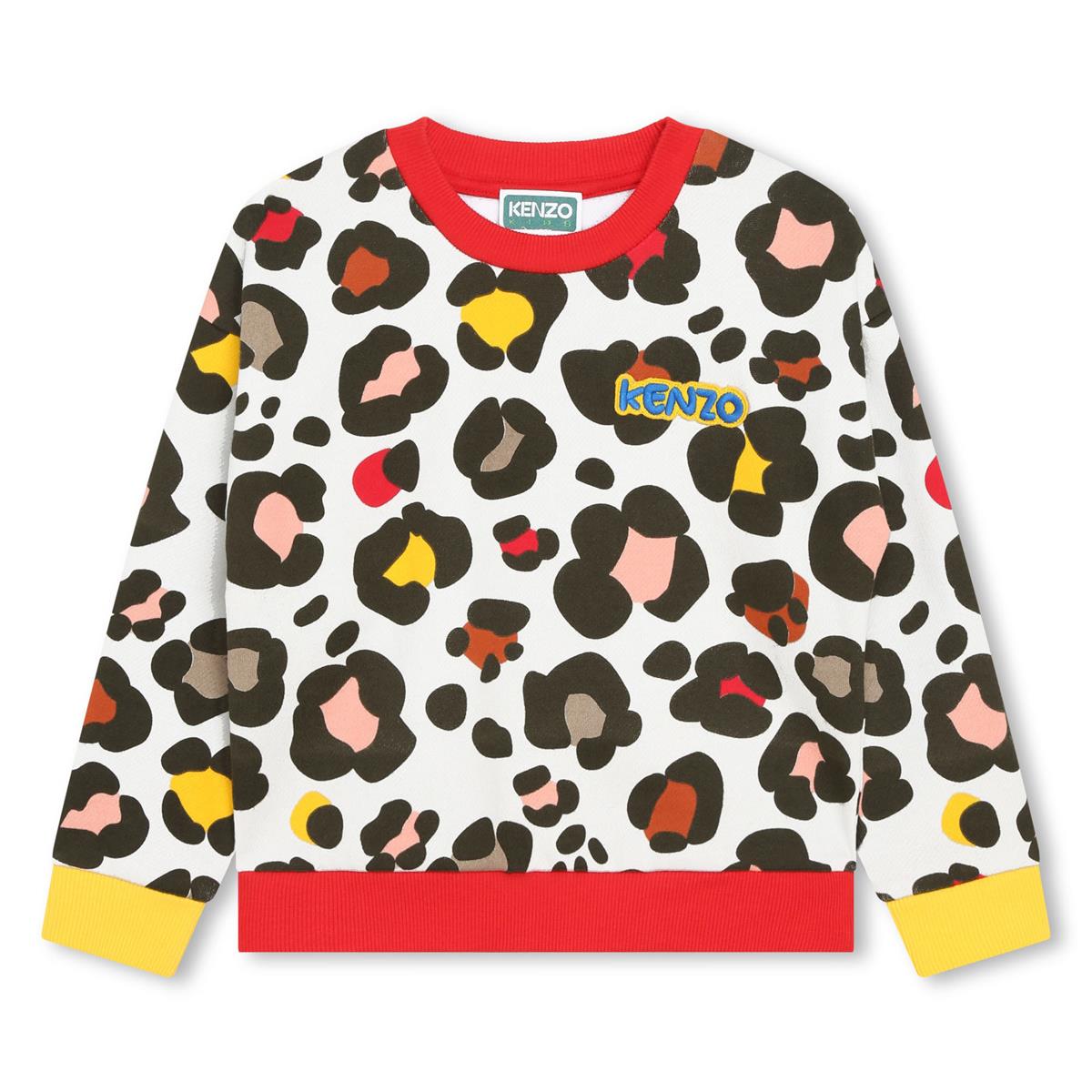 Girls Beige Logo Cotton Sweatshirt
